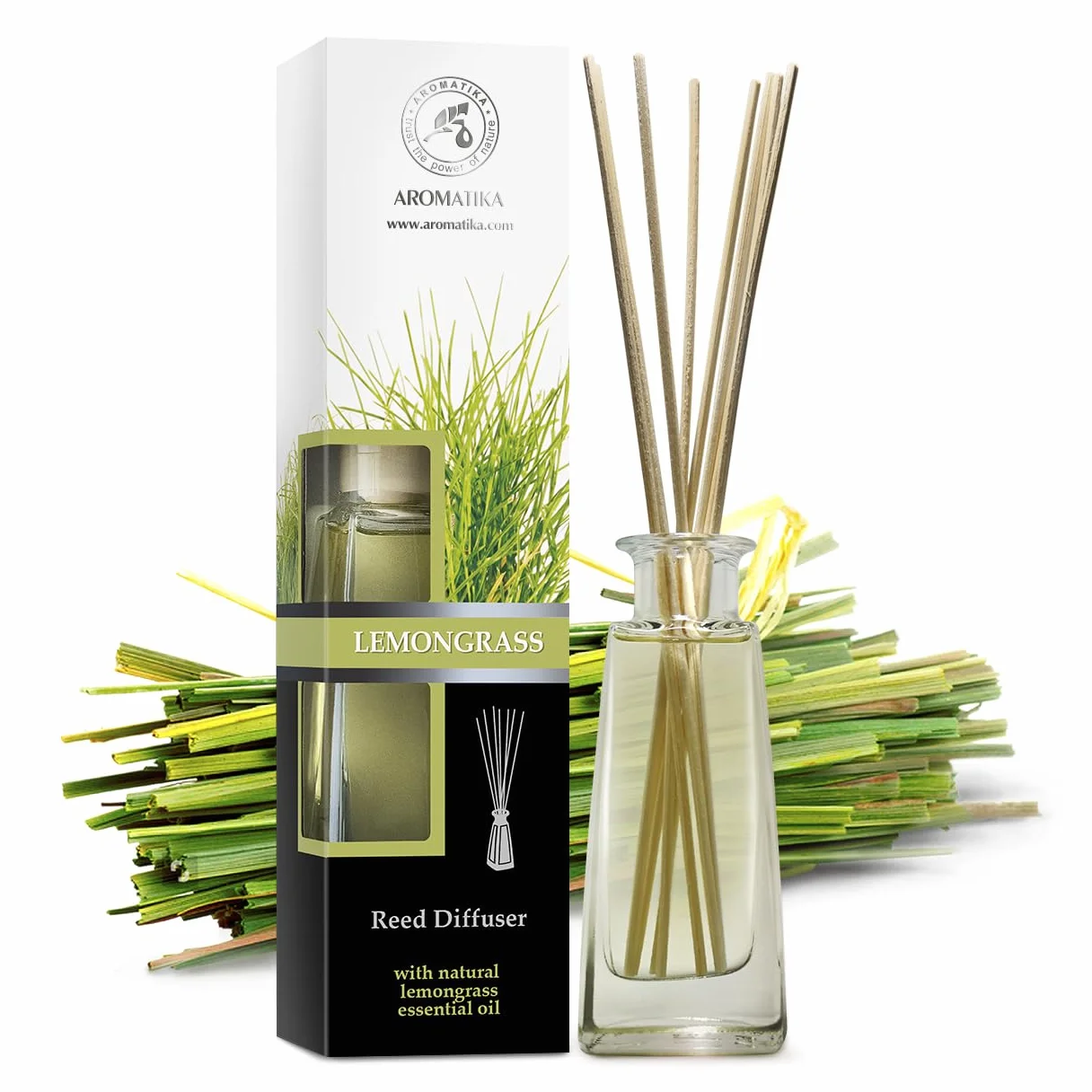Diffuseur de Parfum Citronnelle 100ml - Huile Essentielle Naturelle - Reed Diffuser Lemongrass