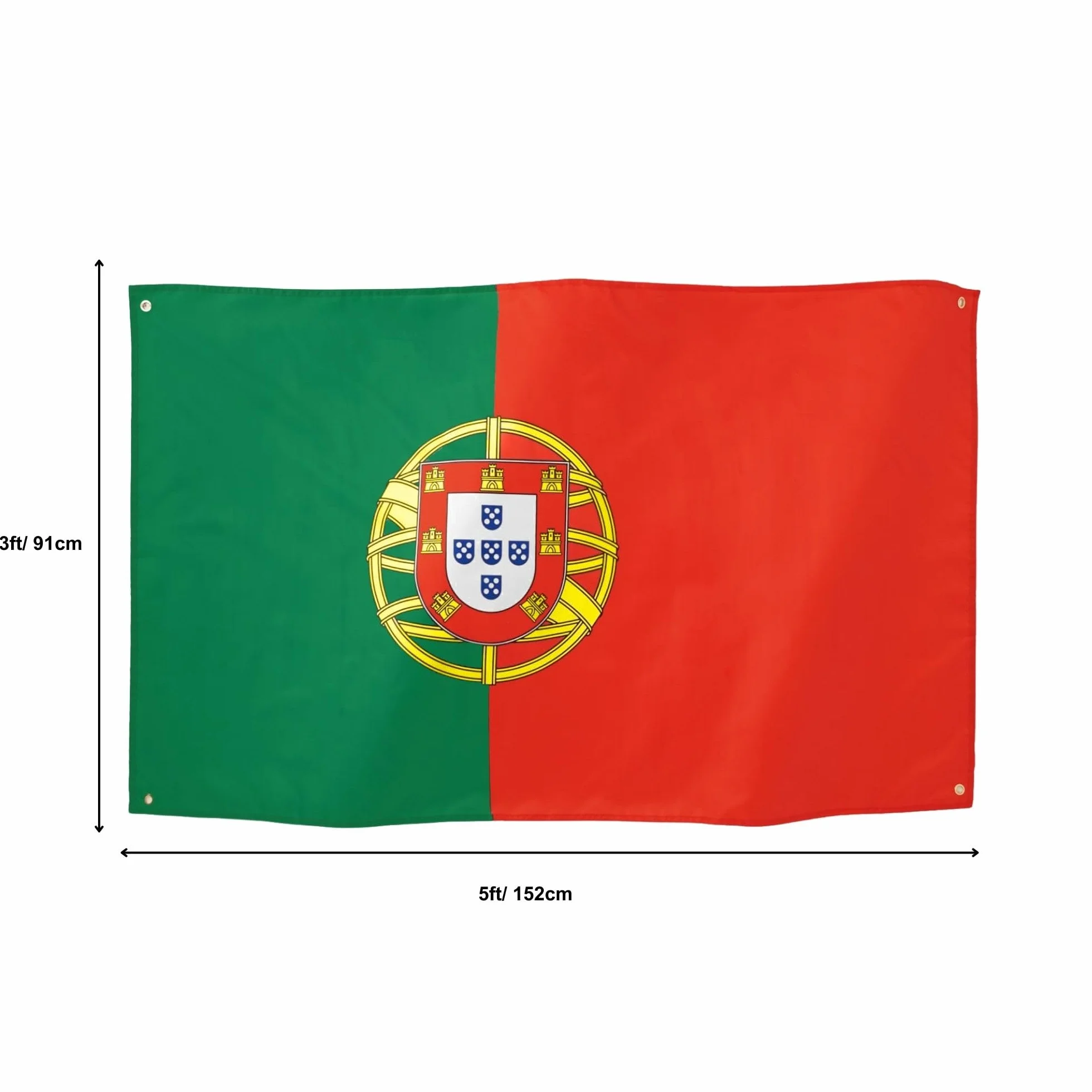 Runesol Drapeau Portugal 91x152cm 3x5ft Imperméable Extérieur Bannière Portugaise