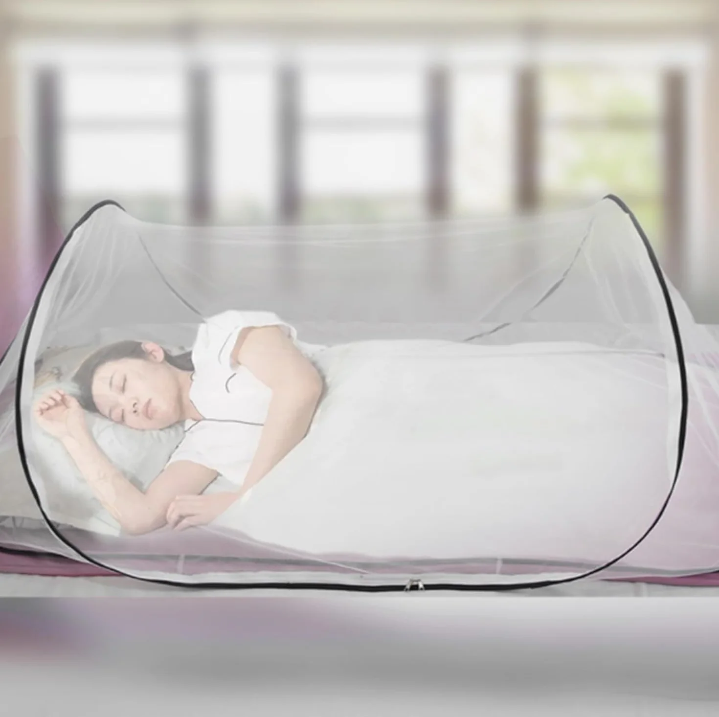 Moustiquaire Pliable Ultra légère, Tente de Camping Portable, lit moustiquaire Familial, Installation Facile et Rapide