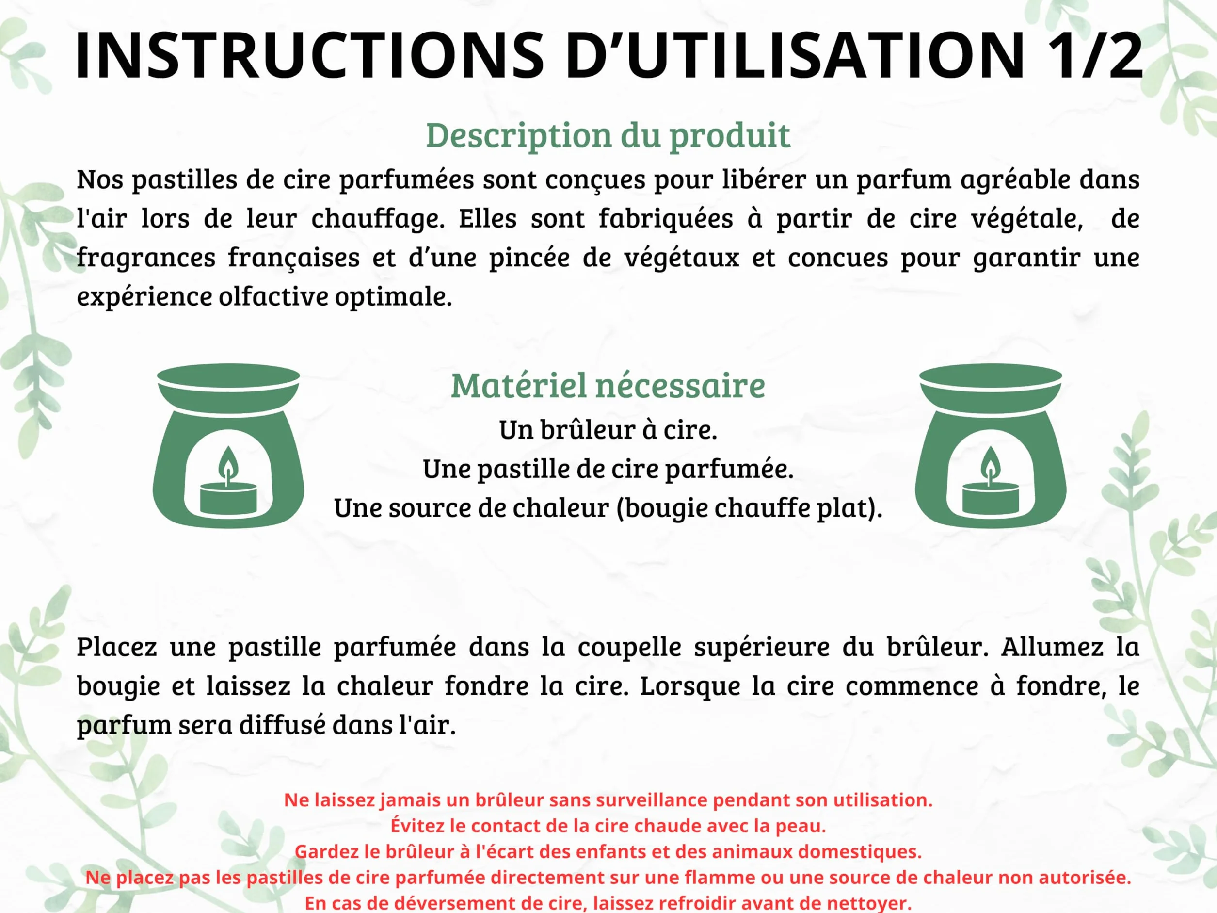 MONOÏ Pastilles Parfumées Cire Végétale de Colza Fondants Parfumés Brûle Parfum 12 Pastilles