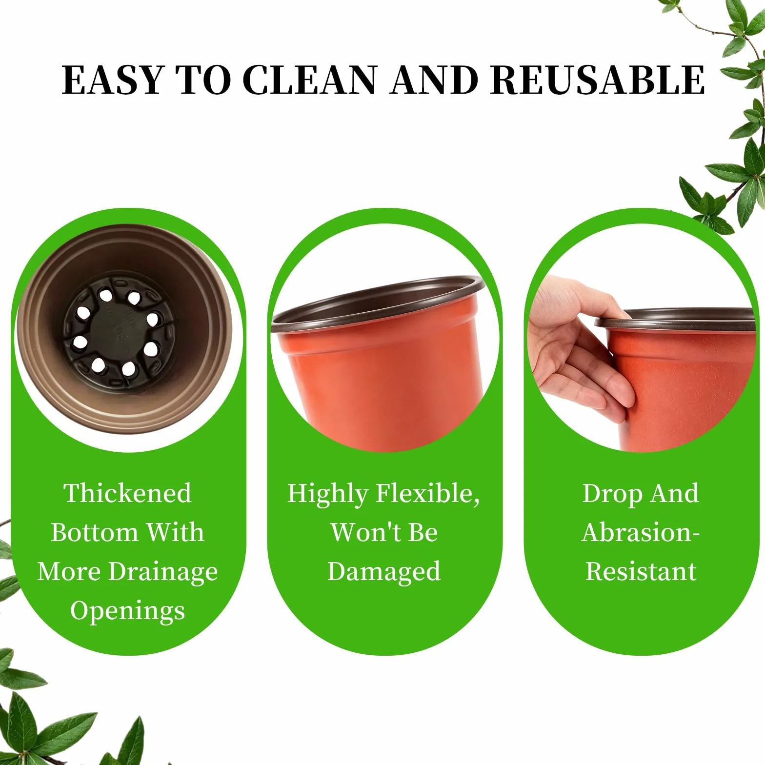 Pots de Plantes en Plastique 100 Pcs avec Étiquettes Réutilisables pour Fleurs Légumes Jardin