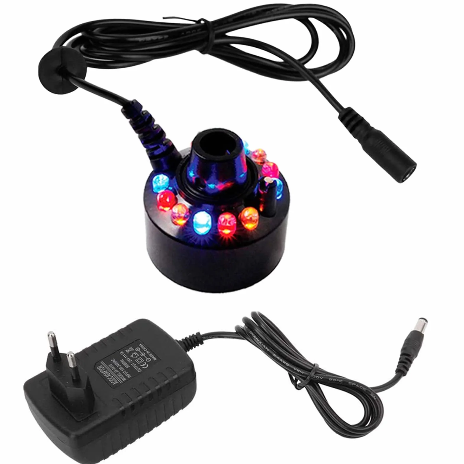 Mini Mist Maker 12 LED Mister Fogger Water Fountain Pond Fog Machine Humidificateur Fontaine D'intérieur pour Halloween Décoration de Noël