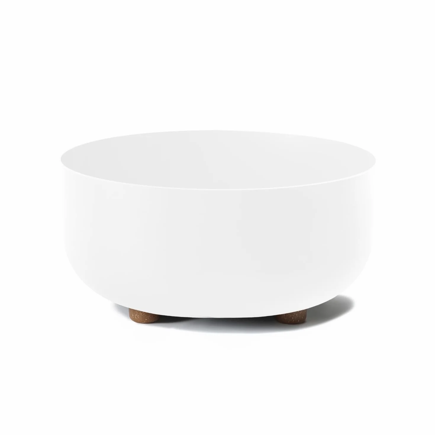 Lamela Pot de Fleurs Rond sur Pieds Plastique Robuste Ø 30 cm H 14,4 cm 7,7 L Blanc Intérieur Extérieur
