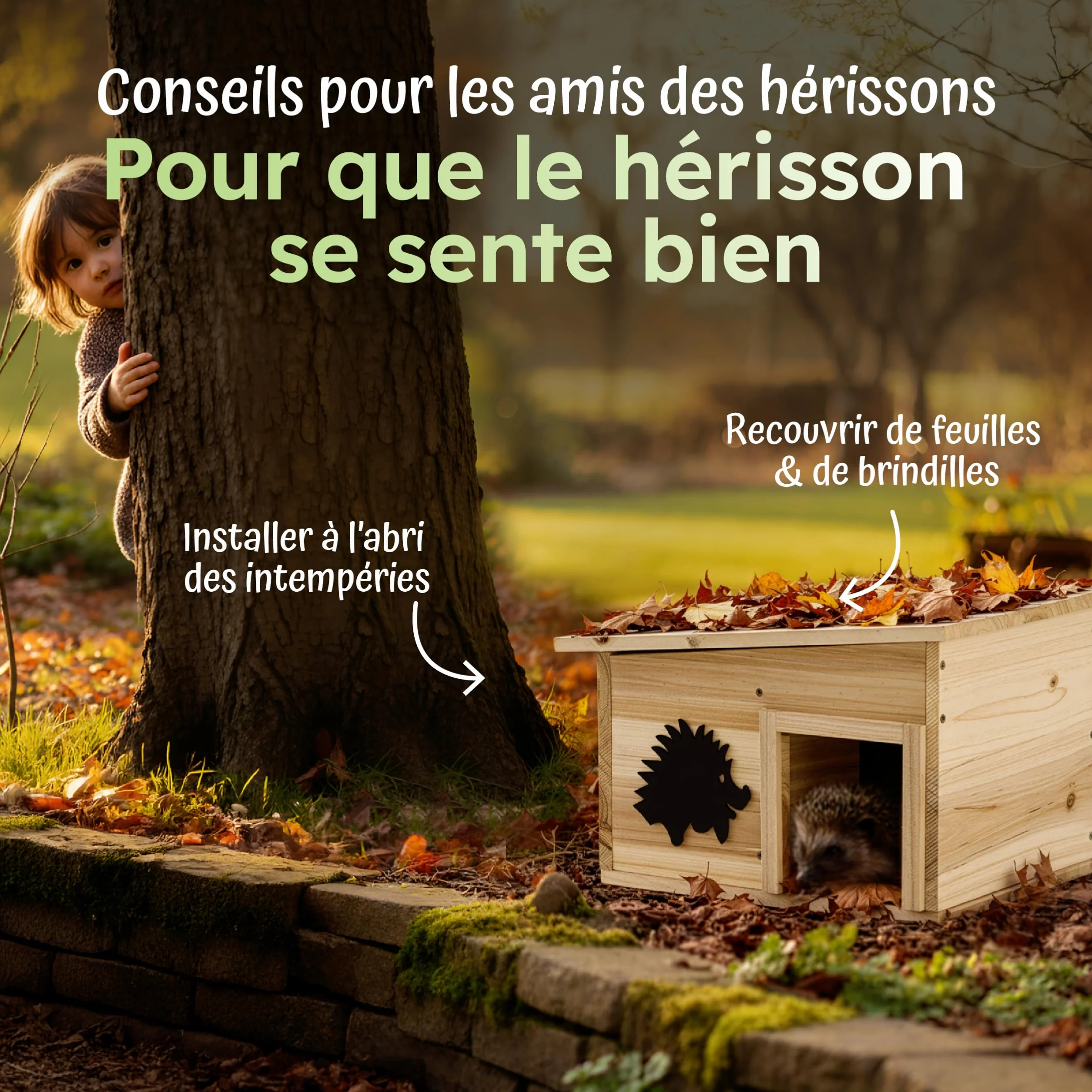 Moorland Cabane Hérisson Bois FSC 32×26 cm Extérieur Fond Toit Amovible Modèle IH7