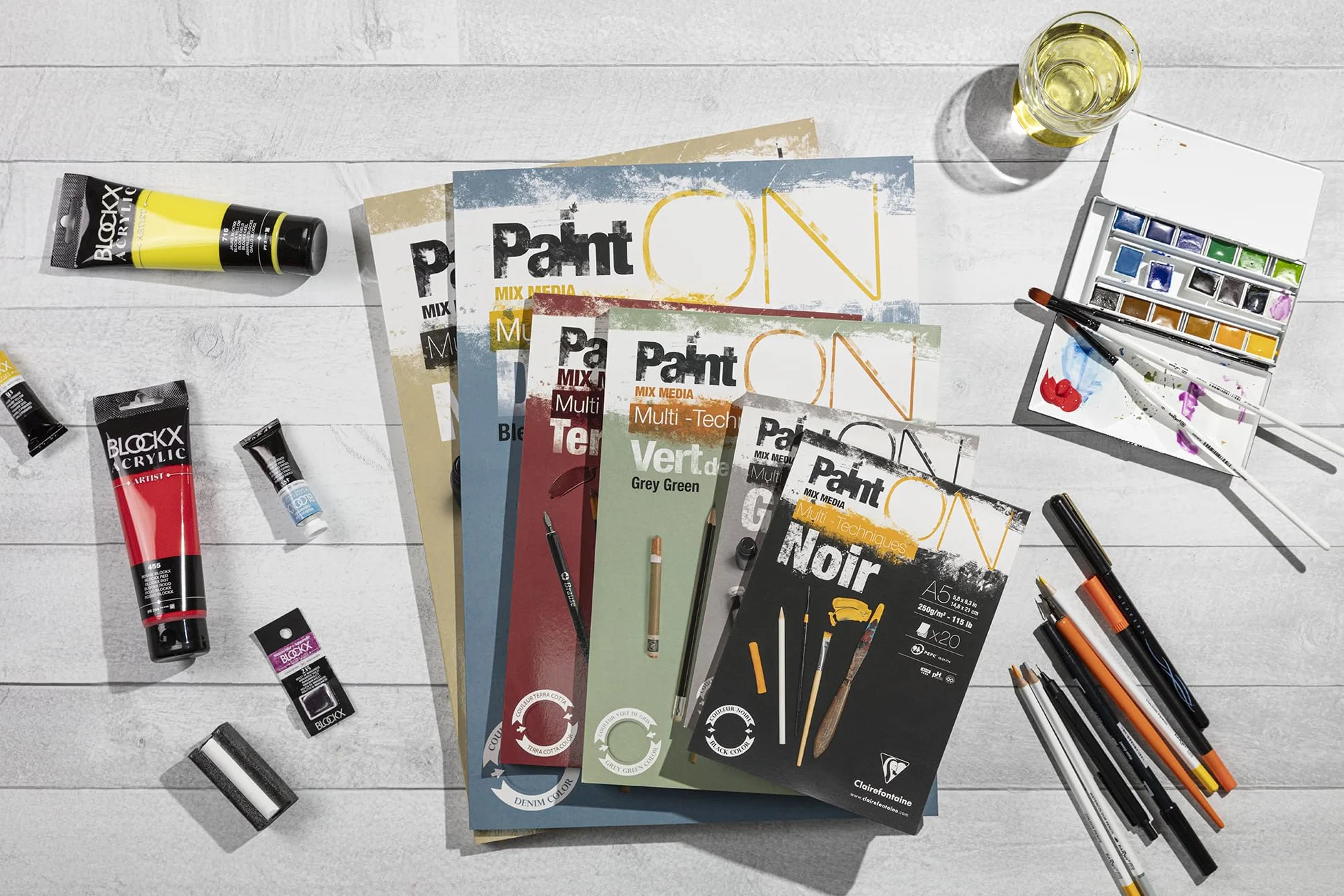 Clairefontaine 96540C Bloc Collé PaintON Multi-techniques Papier Dessin A4 250g 30 Feuilles