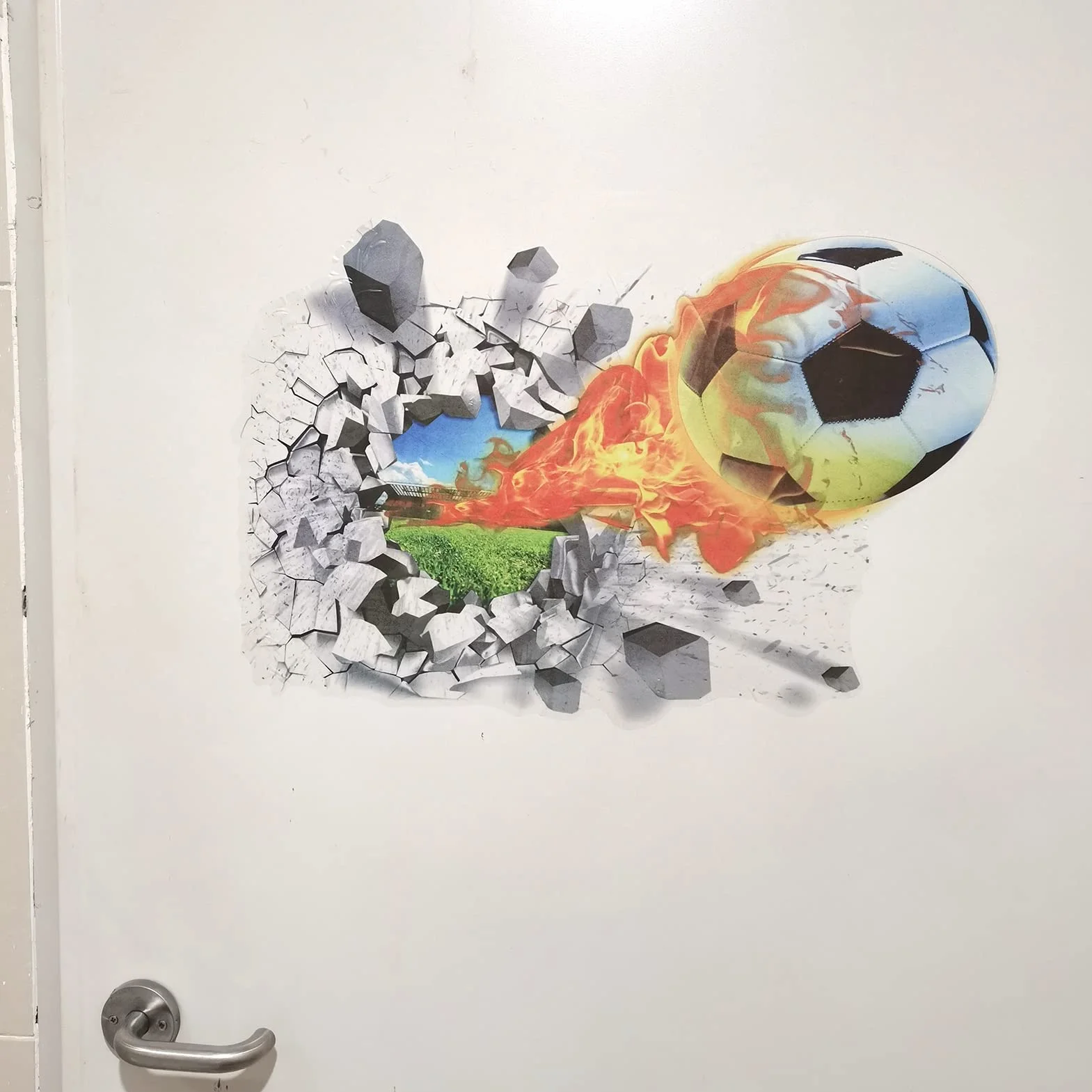 Stickers Football 3D Autocollant Murale Decoration Chambre Ado Garcon