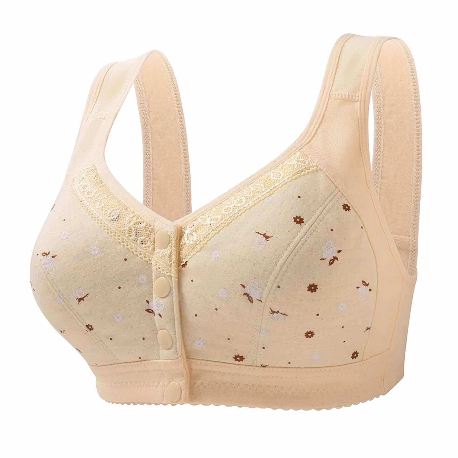 Soutien-Gorge pour Femmes âgées en Coton, Lot de 3, Fermeture Devant, Large, sans Armatures