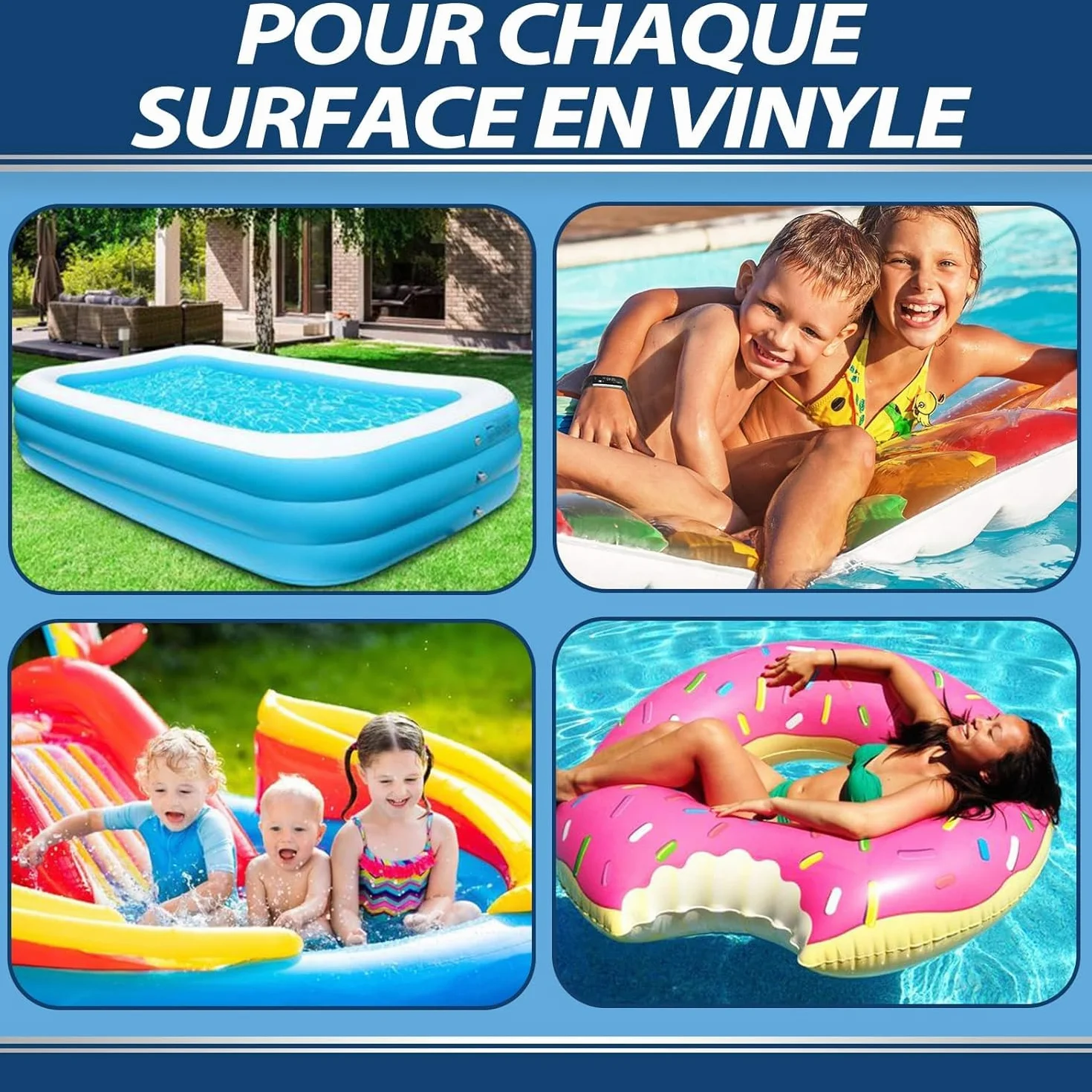 Kit Réparation Piscine et Spa Gonflable, Étanche Transparent, 15ml*2 pour Matelas Pneumatiques