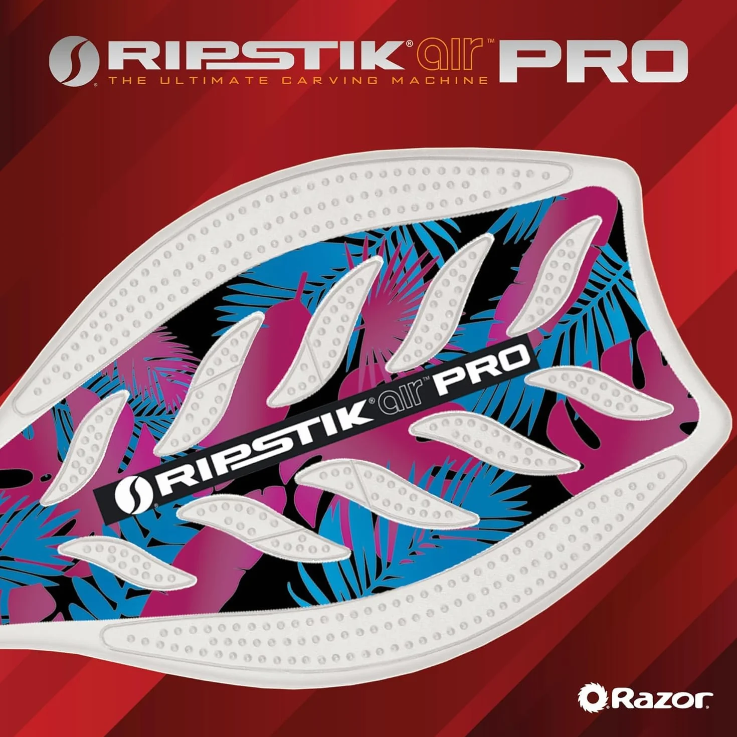 Razor RipStik Ripster Air Pro Waveboard - Planche à roulettes compacte et légère pour Les 8 Ans et Plus, supporte Les Riders jusqu'à 100KG (220Lbs), Blanc