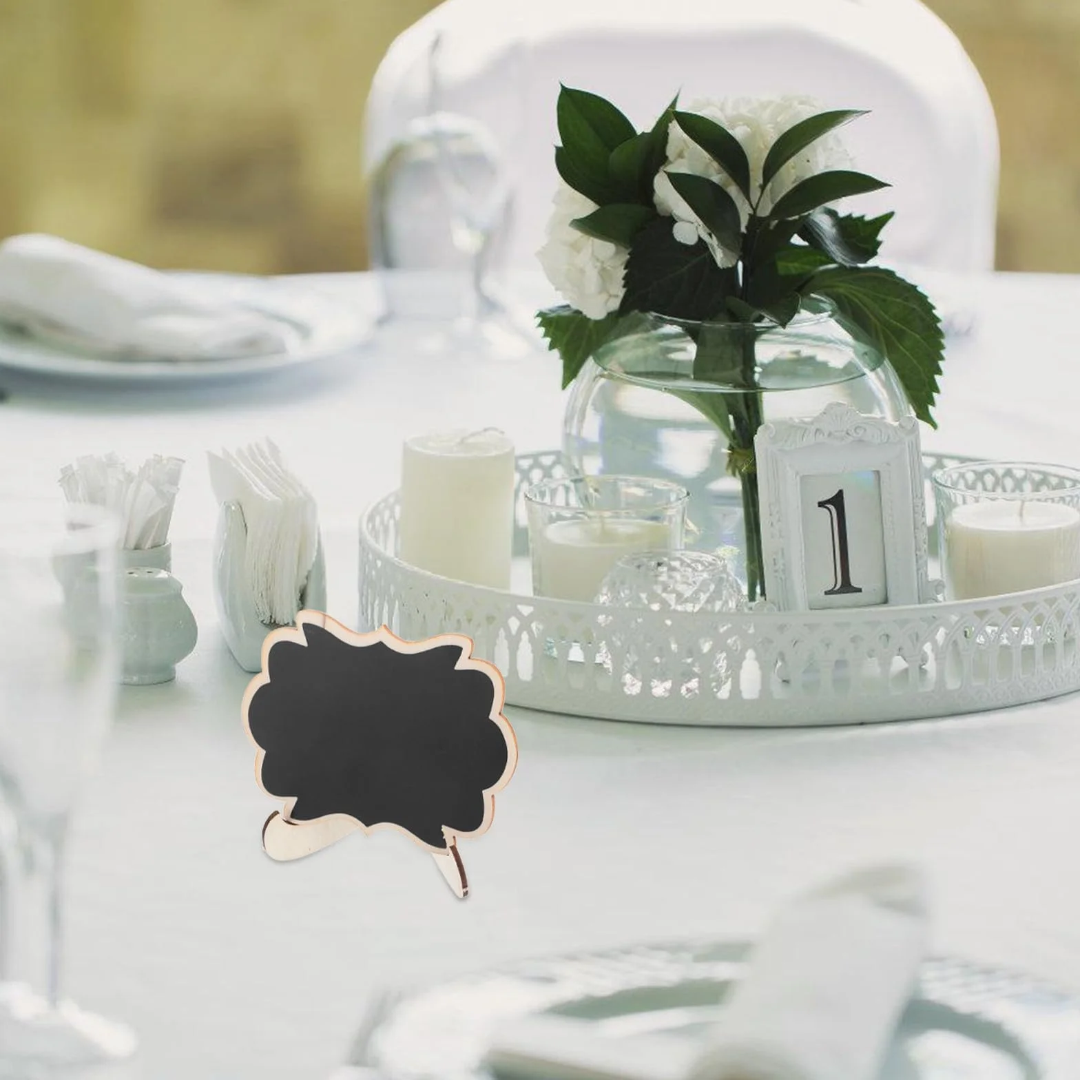 MAGICLULU Lot de 10 Mini Tableaux Ardoise en Bois Foncé pour Décoration de Fête