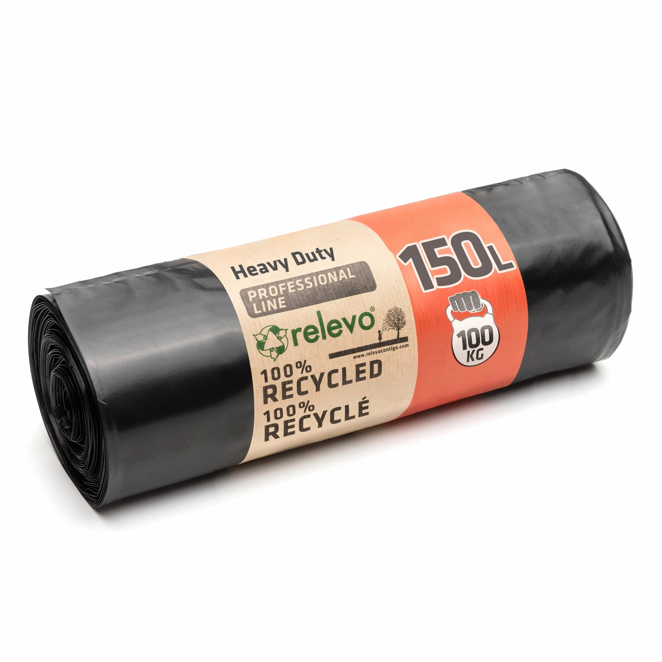 Sacs Poubelle Noirs Professionnels Haute Résistance 150L 75 µm 10 Sacs PEBD Recyclé