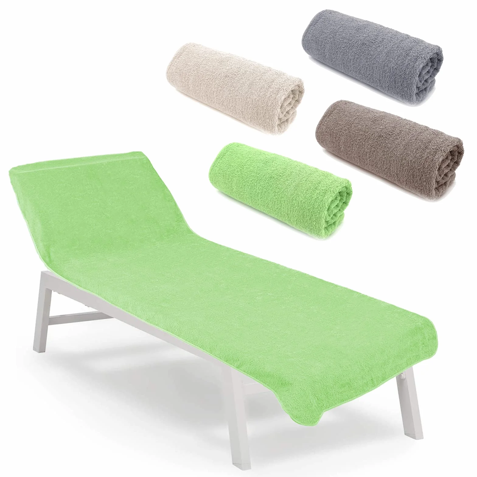 Heimtexland® Housse de protection en éponge pour chaise longue de plage - Vert