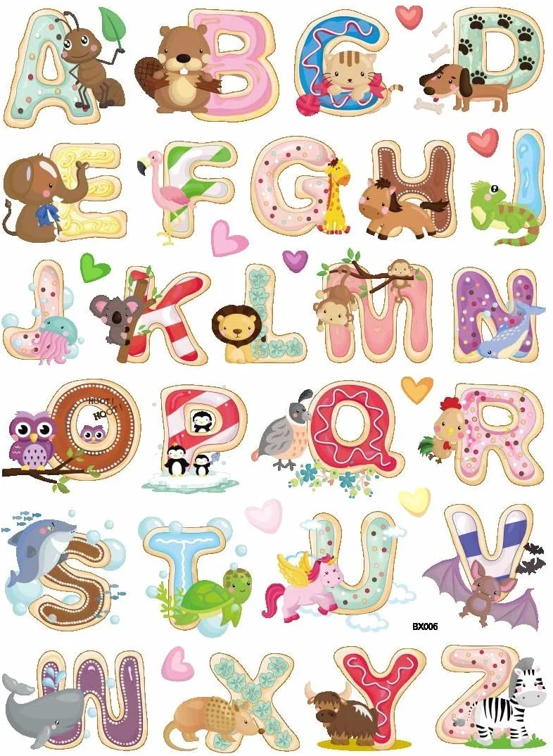 Stickers fenêtre enfant DINOSAURE LETTRES réutilisable 70 pièces autocollant vitres décoratifs animaux jungle