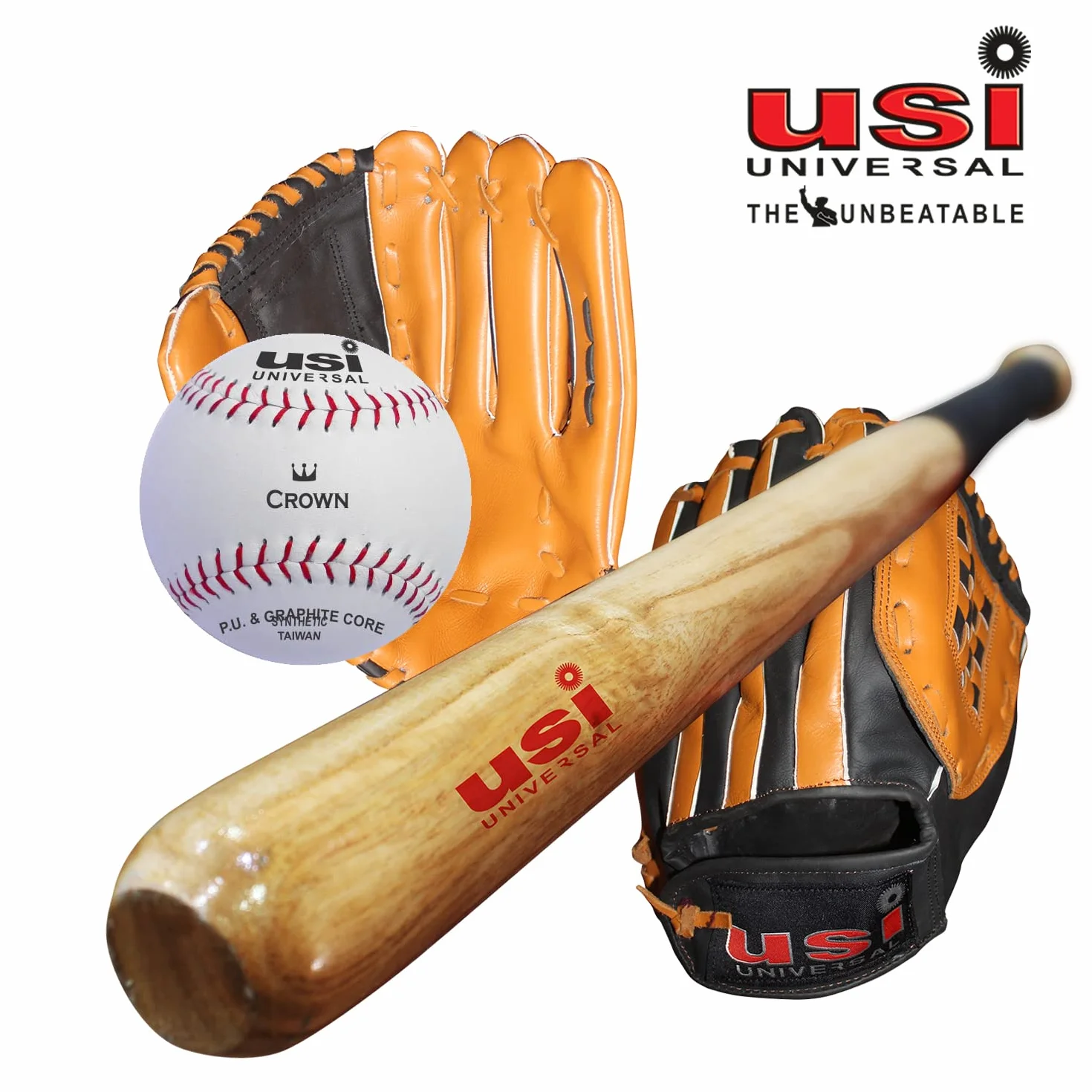 USI UNIVERSAL THE UNBEATABLE Batte de baseball 785A Perfect Professional Basebat, batte de base en bois blanchi, bois de mûrier blanchi (longueur 86,4 cm, poids 750 g)