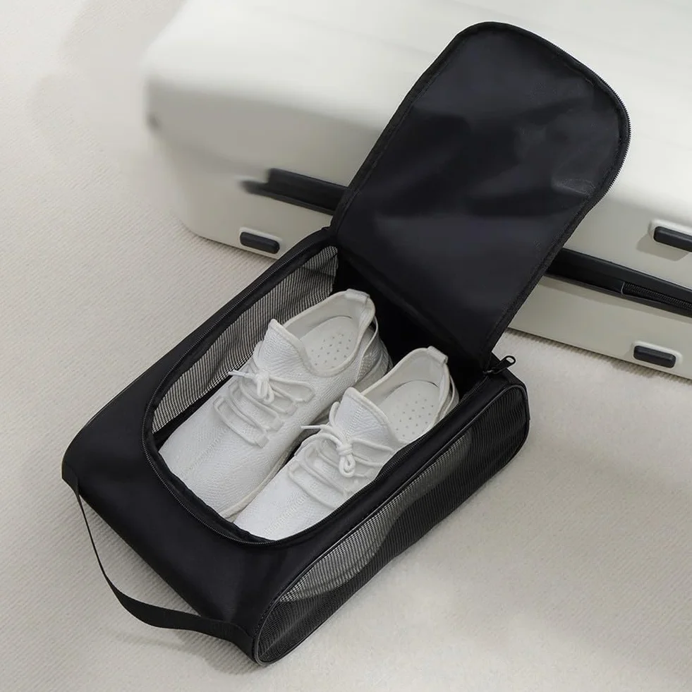 Sac de rangement pour chaussures de golf ventilation poche renforcée noir