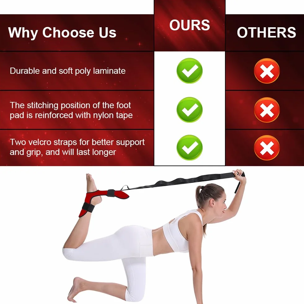 flintronic Sangle de Yoga, Étireur de Fascia de Yoga, Sangle d'exercice, Jambes Ceinture D'étirement des Ligaments, Sangle de Yoga Elastique pour Yoga, Fitness, Pilates