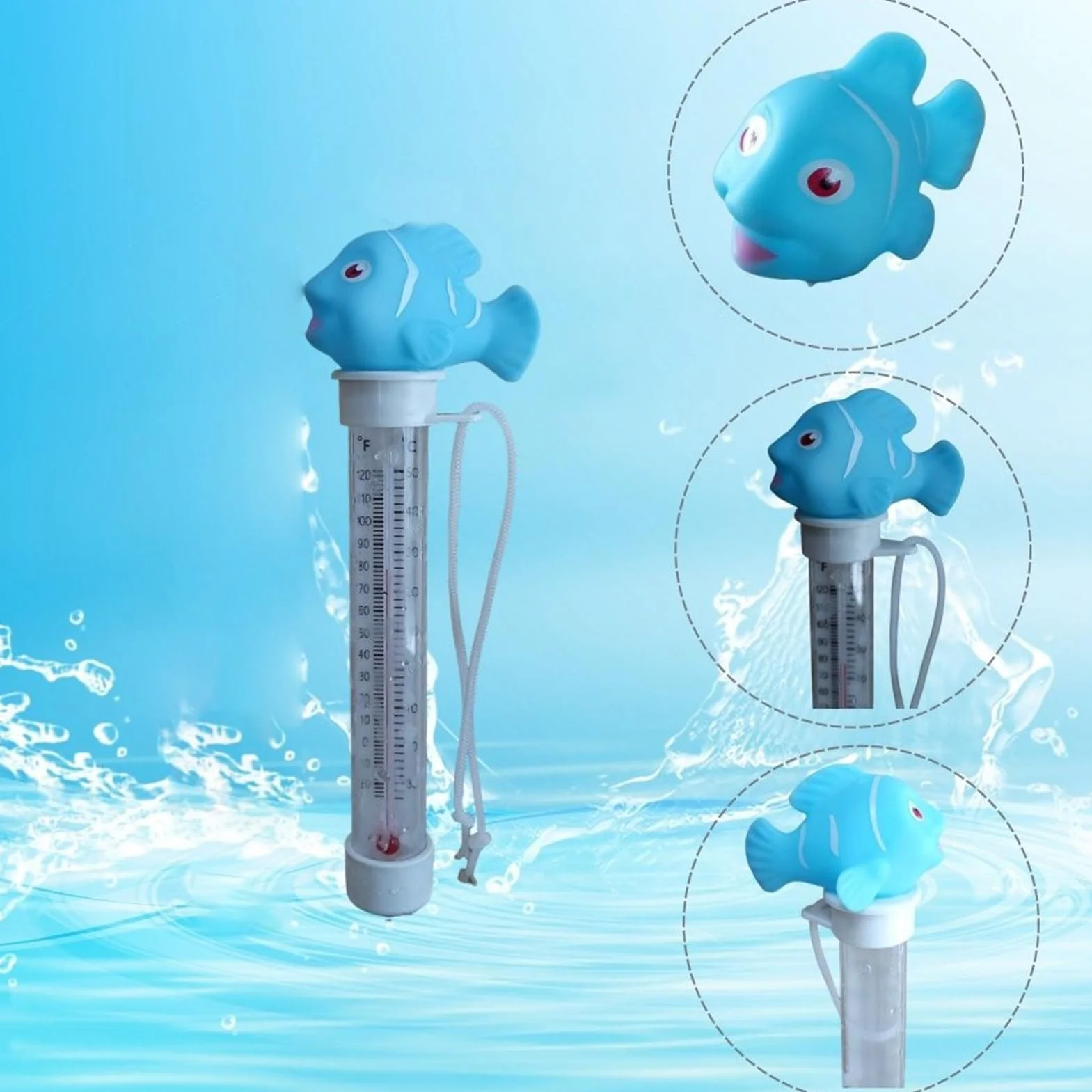Temperature Meter 3 Pouce Pool Water Gauge Précis Cartoon Thermometer Shock Resistant Design Reliable Water Tester