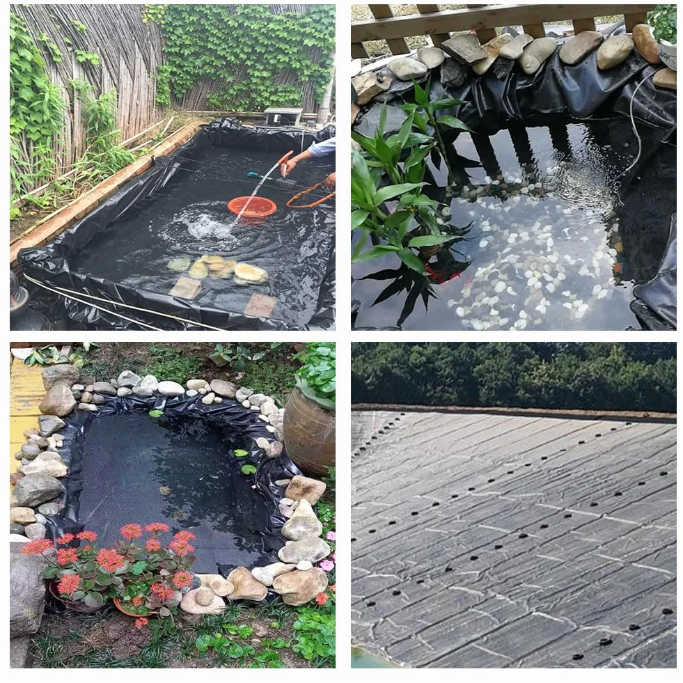 Bâche Bassin Extérieur Résistant UV Déchirures Flexible Durable 1.2x2m 0.2mm