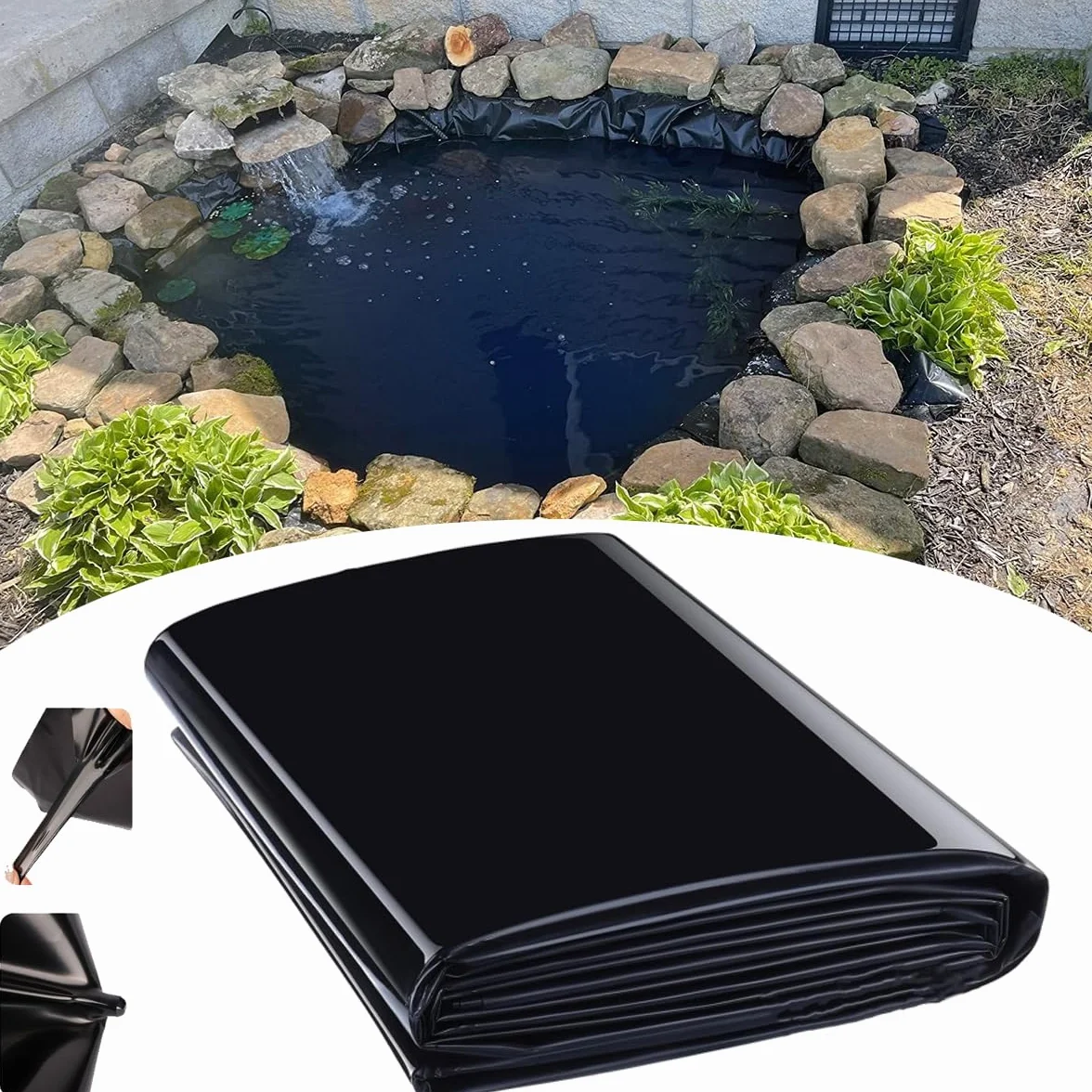 Bâche de Bassin en PVC 6x8m pour Étang Koi et Cascades