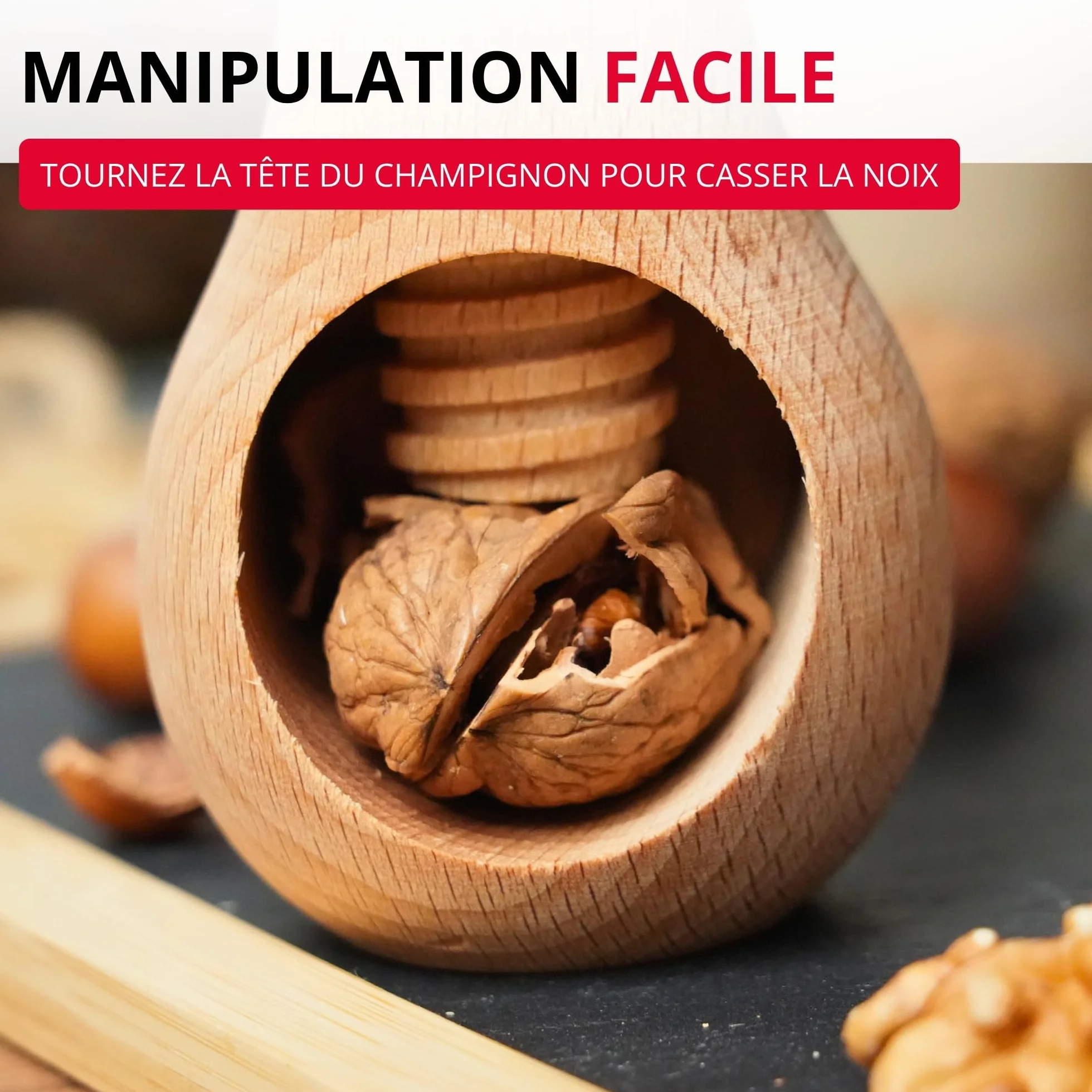 Westmark Casse-Noix en Forme de Champignon, Bois de Hêtre, 9,5 cm, Marron