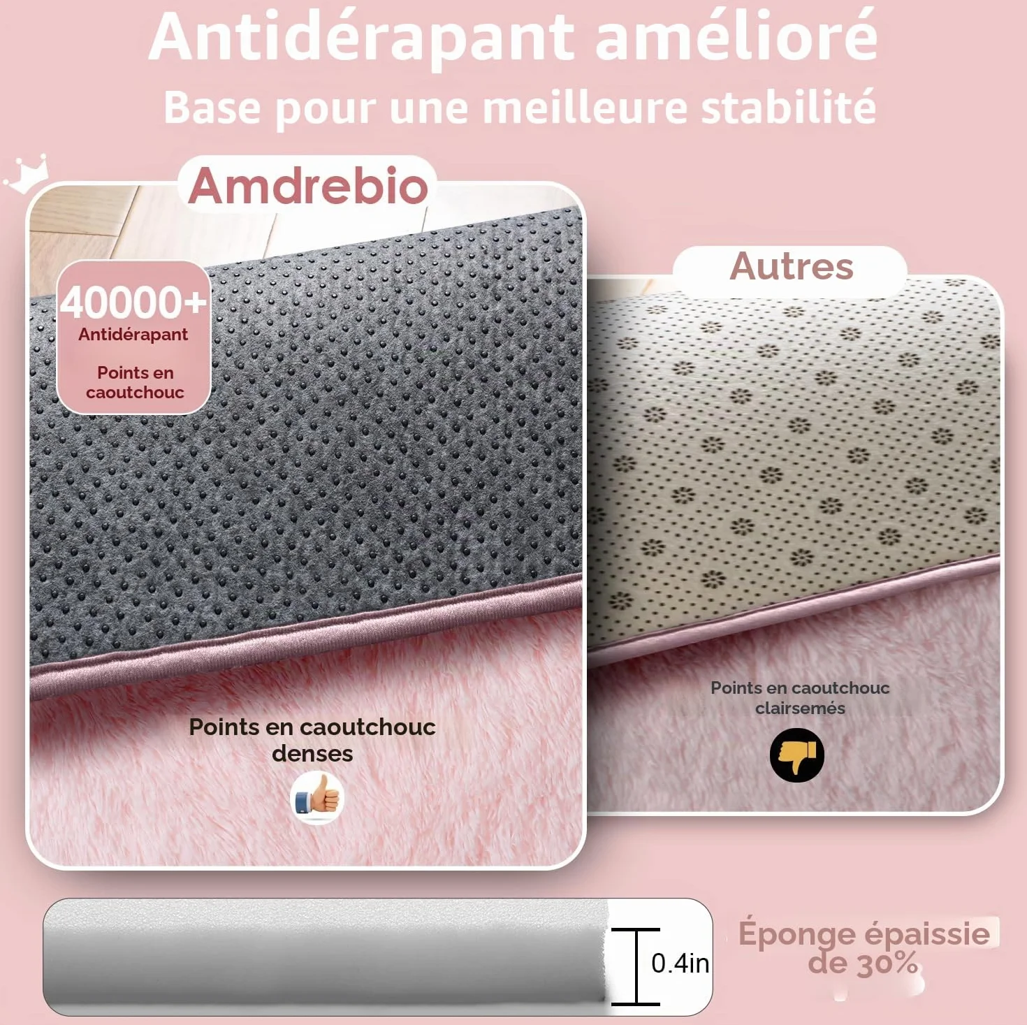 Tapis rond à poils longs pour chambre de fille, pelucheux, salon, crèche, bébé