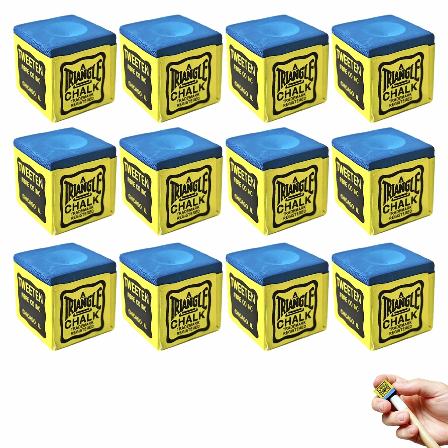 12 Craies de Billard Professionnelles de Haute Qualité,Couleur Bleue, Améliore la Précision et la Durabilité pour Joueurs de Snooker et de Billard,Accessoire Essentiel avec Boîte de Rangement Pratique