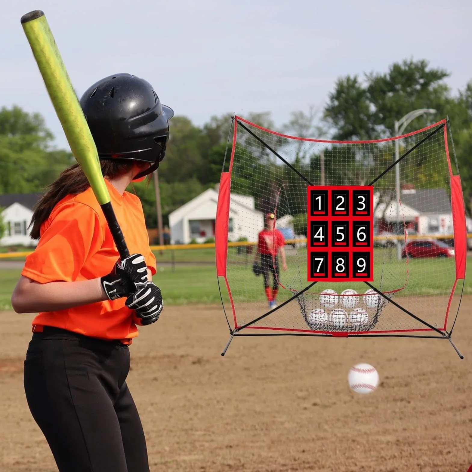 Pitching Net Strike Zone - Target d'entraînement de baseball, aide à la mise en œuvre du softball, cadre de mise au bâton | Le système de précision réglable aiguise les compétences de précision pendan