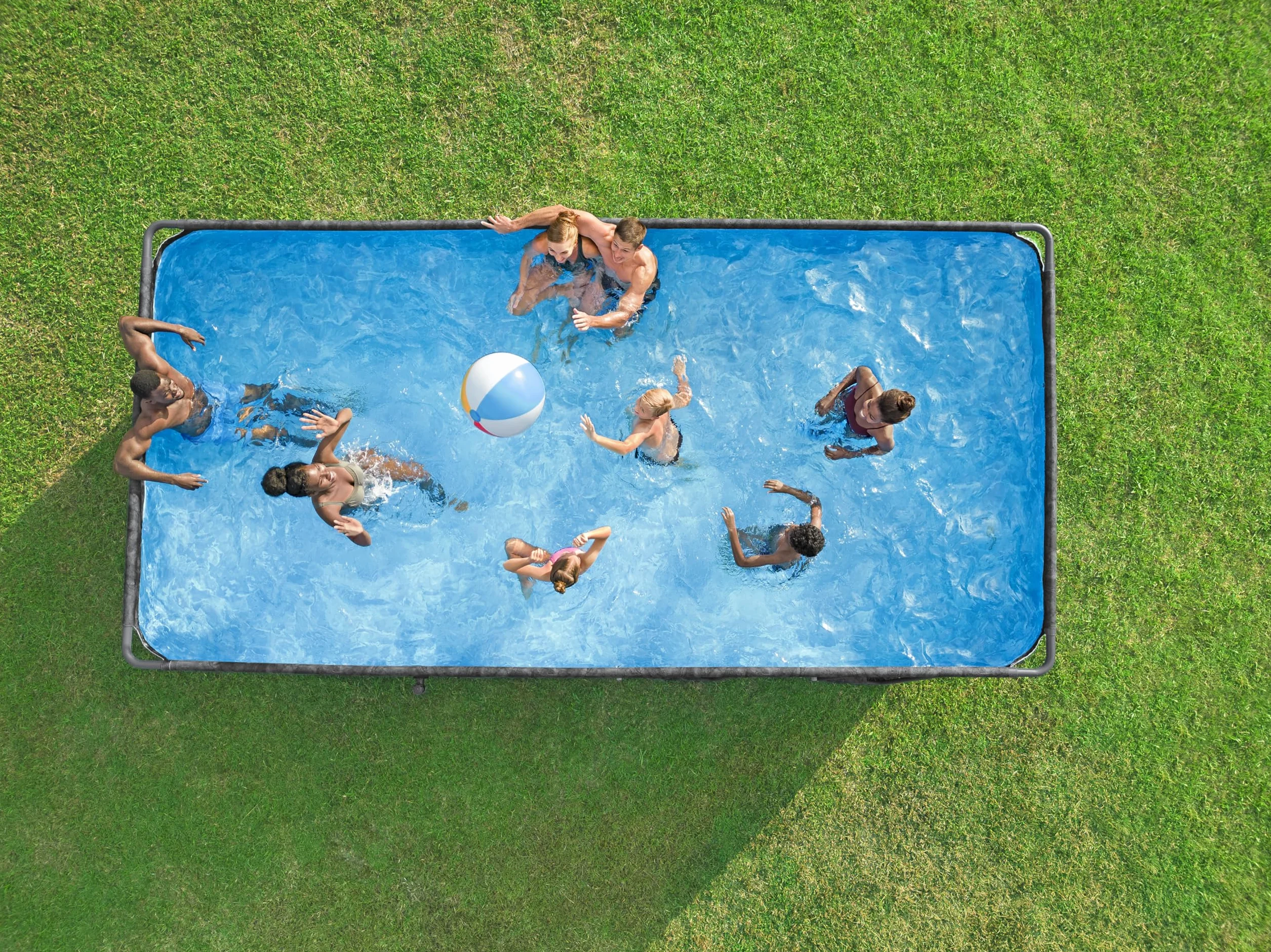 Bestway Kit Piscine Hors Sol Rectangulaire APX 365-549 cm x 274 cm x 132 cm Gris foncé