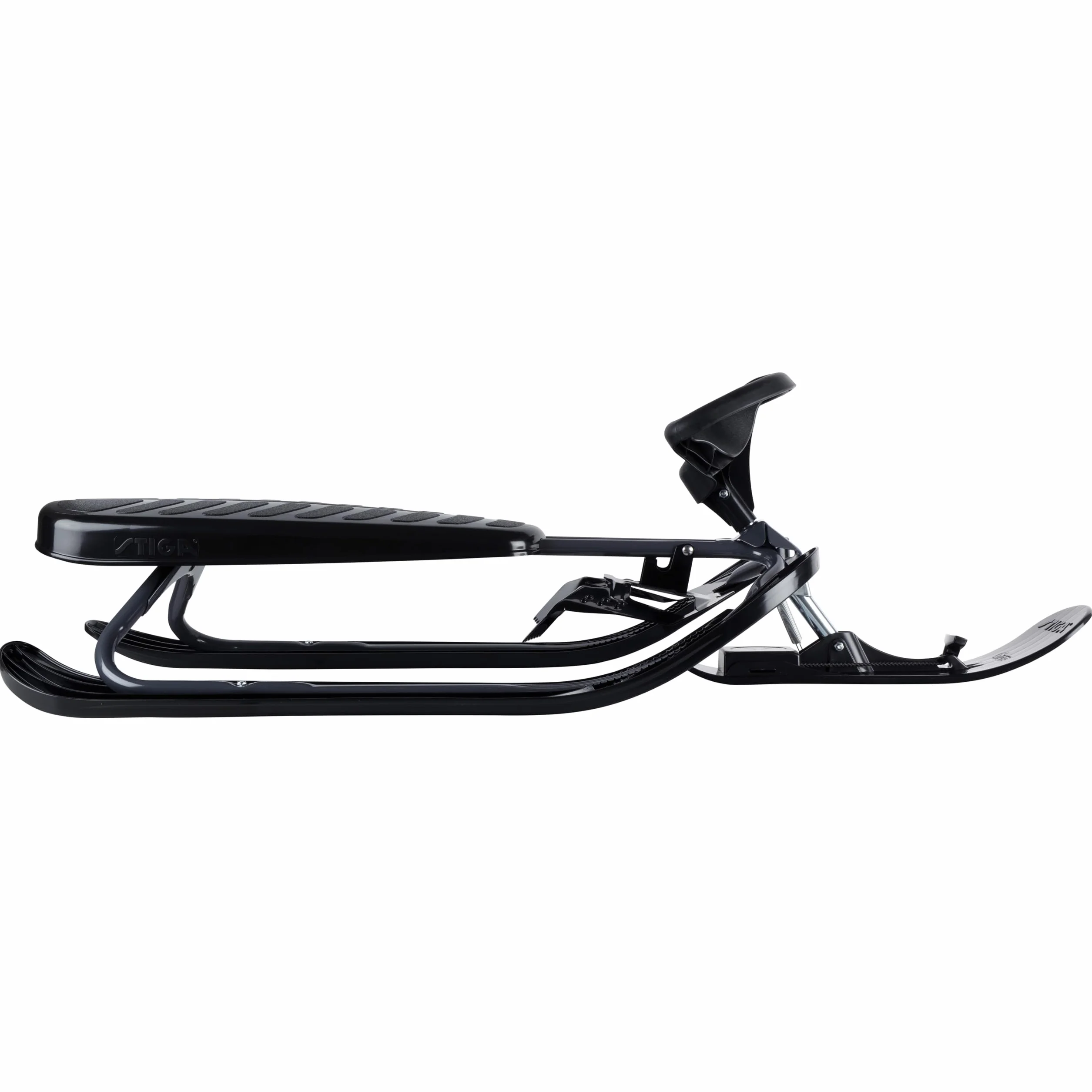 STIGA Snowracer Curve – Luge avec Volant, Frein et Ski Incurvé – pour Enfants et Adultes – Cadre en Acier Solide – Facile à Manœuvrer – Poids Max 90 kg, Gris