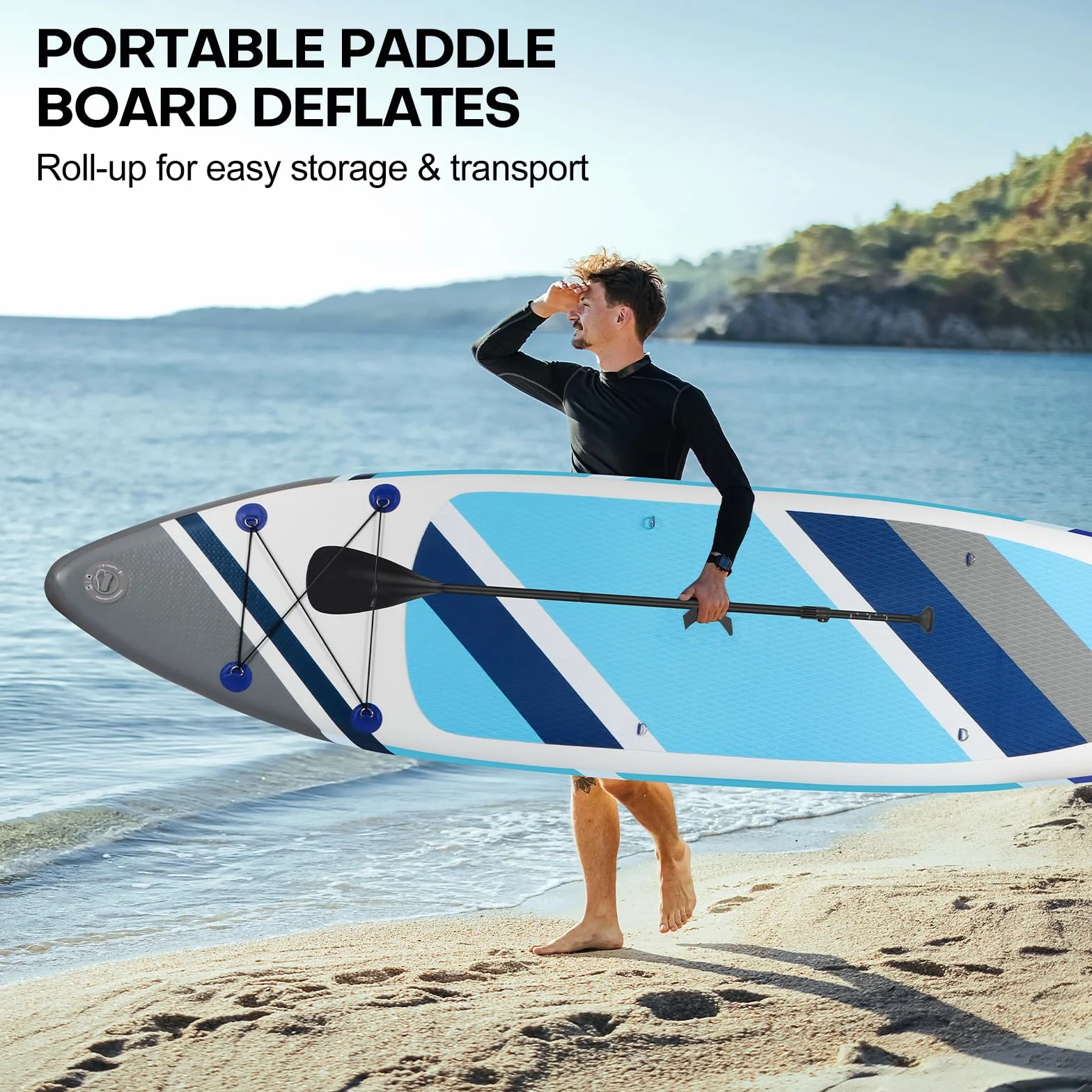 Panana Stand Up Paddle Gonflable Planche de Sup avec Accessoires, Kit de Surf, Pagaie Réglable, Ultra-Légère, Pont Antidérapant pour Adultes et Jeunes