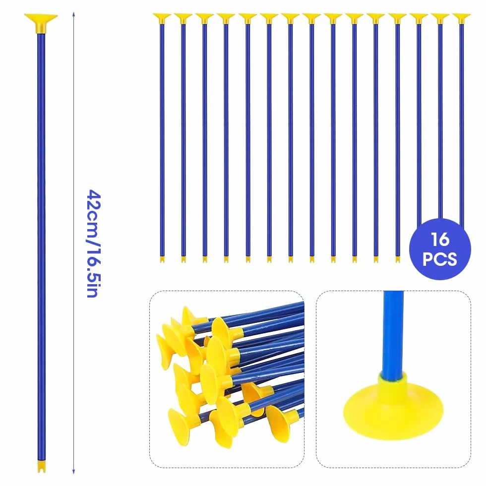 Flèches Ventouse 42 cm Tir à l'Arc, 16 Pièces Flèches de Recharge pour Enfant Jouet