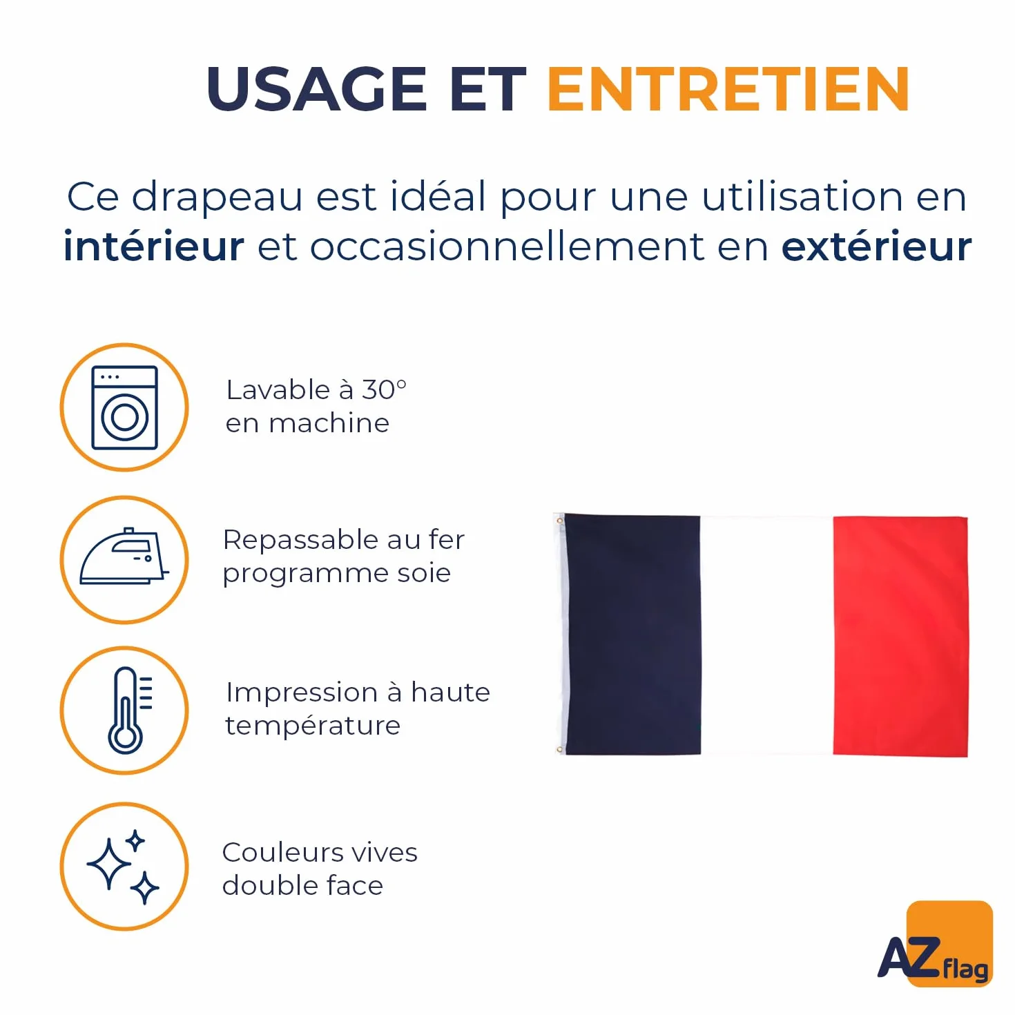 AZ FLAG Drapeau France 150x90 cm Français 100% Polyester avec Oeillets Métalliques