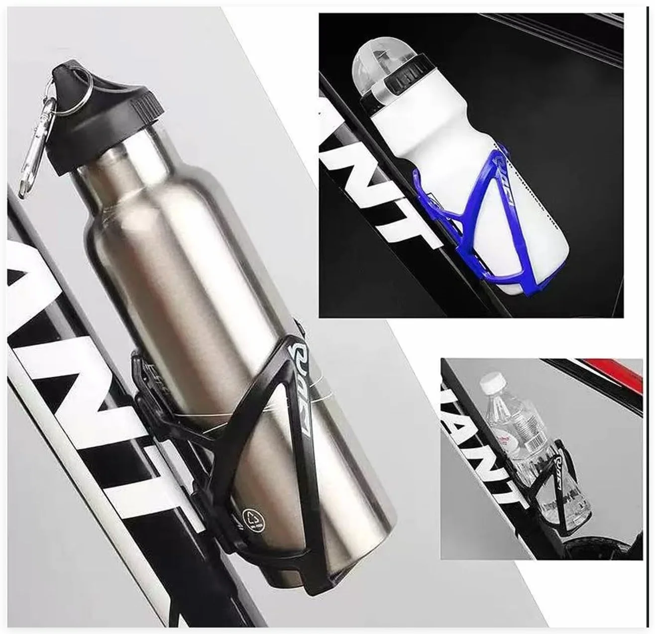 Porte-bidon Universel léger pour VTT et vélo de Route. Fixation Rapide et étanche, Compatible avec Tous Les Cadres