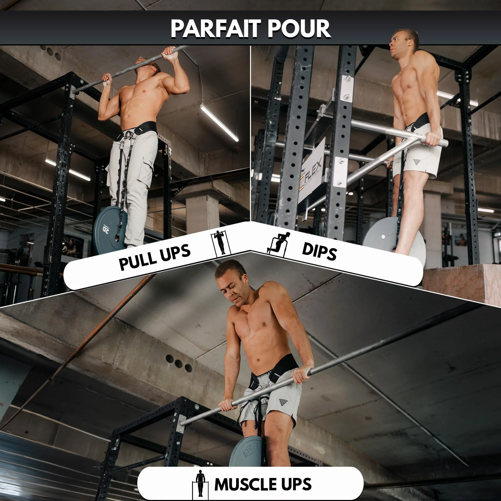 GORNATION Corde Sangle Ceinture Lestée Street Lifting Musculation 1000kg