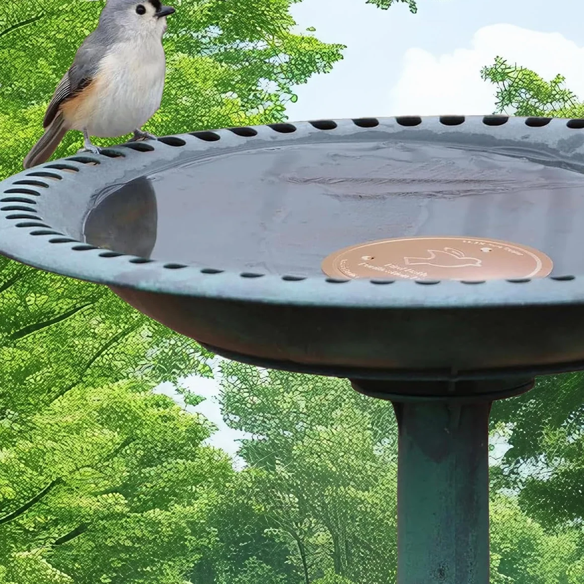 EHOTER Disque en Cuivre pour Bain d'oiseaux, Pur 99,99%, Conception Stable 3 Points (2PCS)