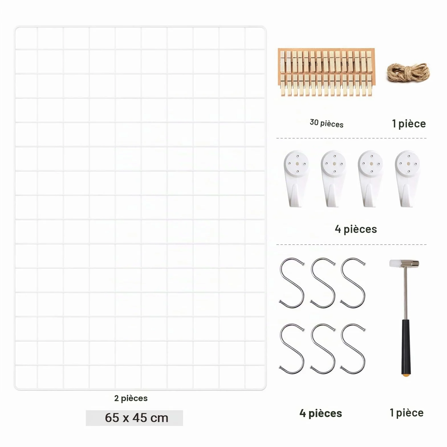 SONGMICS Cadre photo mural 65 x 45 cm Lot de 2 Blanc LPP02W