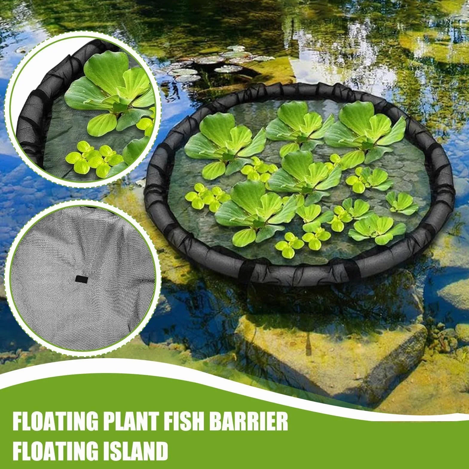 Barrière Flottante pour Étang 45 cm avec Maille Fines pour Bassin, Jardin et Décoration