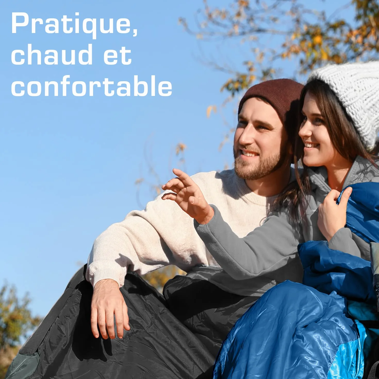 Active Era Sac de Couchage Rectangulaire 3-4 Saisons 0-15°C Léger Chaud Imperméable Jumelable