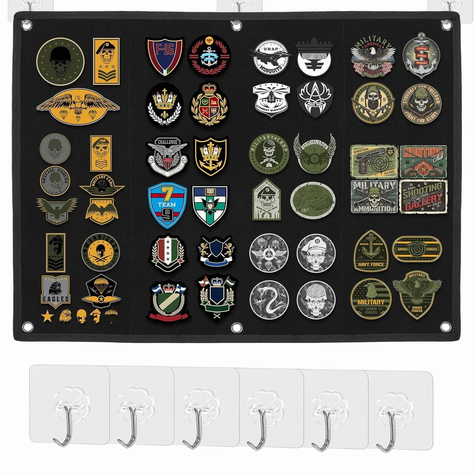 Tableau pour Ecusson Panneau de Brassage Tactique 60 x 45cm Support Patches Pliable avec 6 Crochets