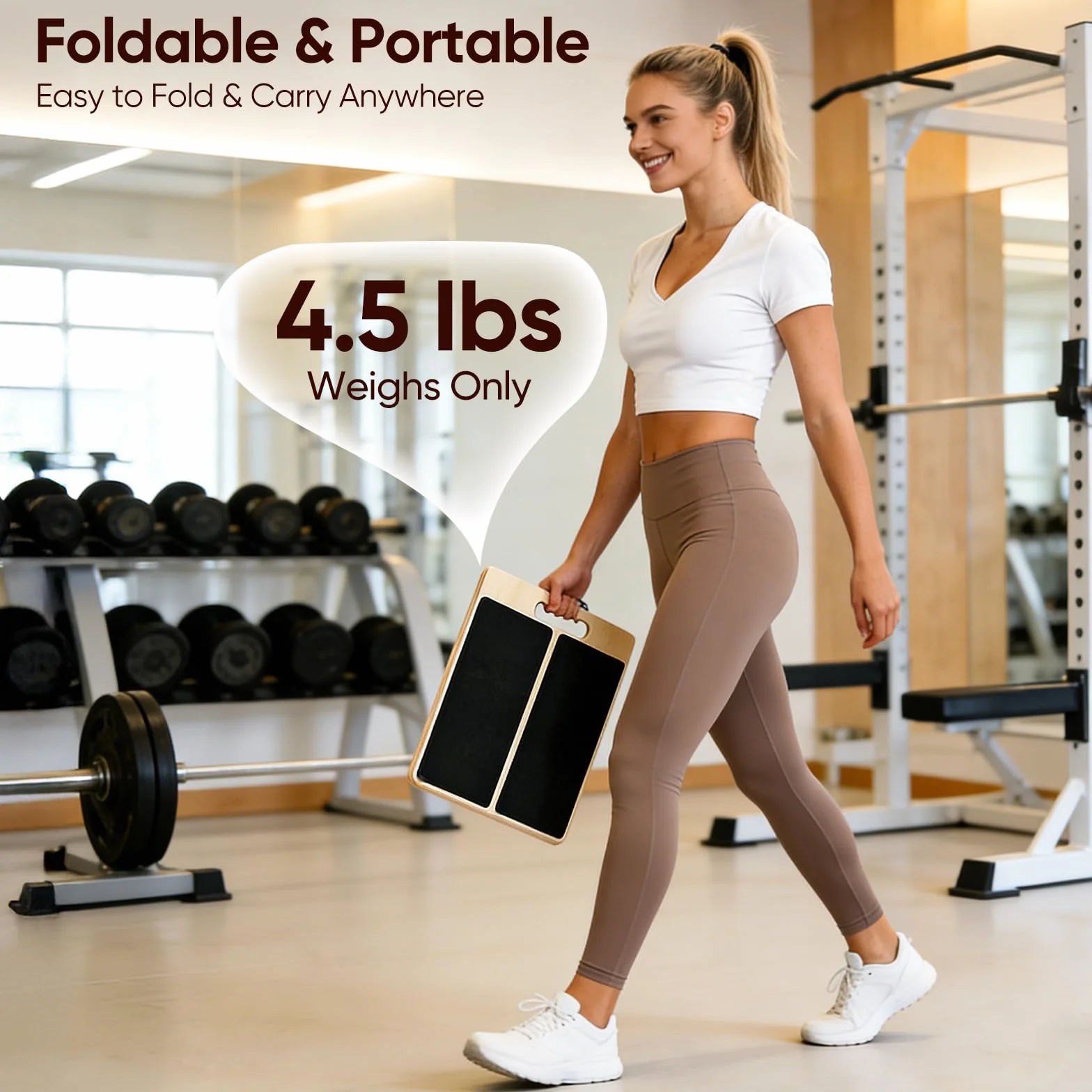 Plan incliné en bois 5 angles réglables, plan de stretching pour mollets avec affiche d’entraînement, capacité de charge 300 lbs, plan de stretching mollets pour squats, jambes, talons et chevilles