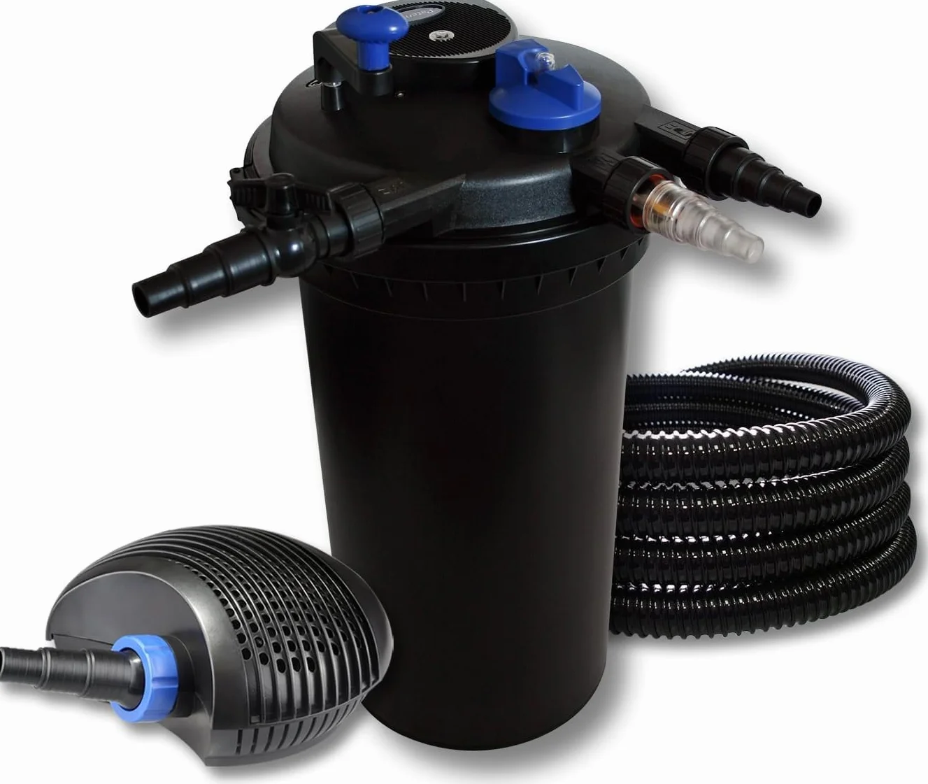 SunSun Kit complet CPF-15000 Filtre de bassin à pression 30000 L UV-C 18W CTF-6000 SuperECO pompe 6000l/h 40W 25m Tuyau 25mm