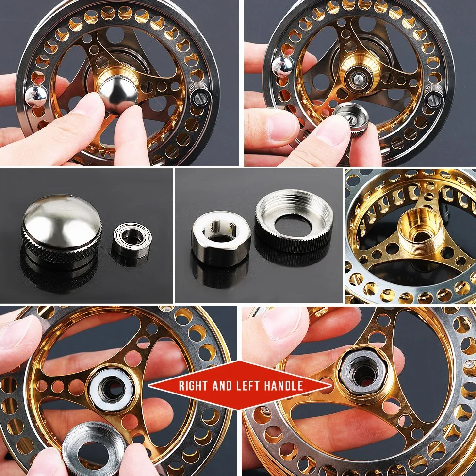 Sougayilang Moulinet de pêche à la Mouche Grand Arbre 2 + 1 BB avec Corps en Alliage d'aluminium usiné CNC et Bobine dans Les Tailles 5/6, 7/8
