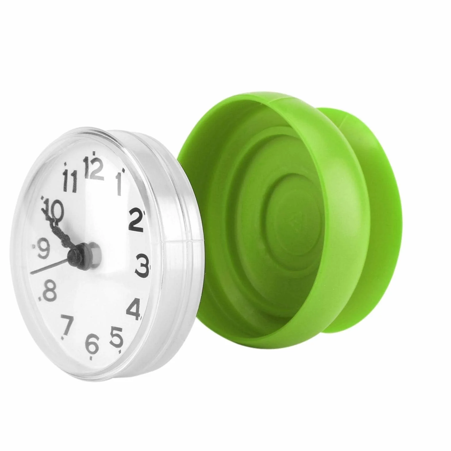 Cyrank Horloge Murale étanche Ventouse Salle de Bain Cuisine (Vert)