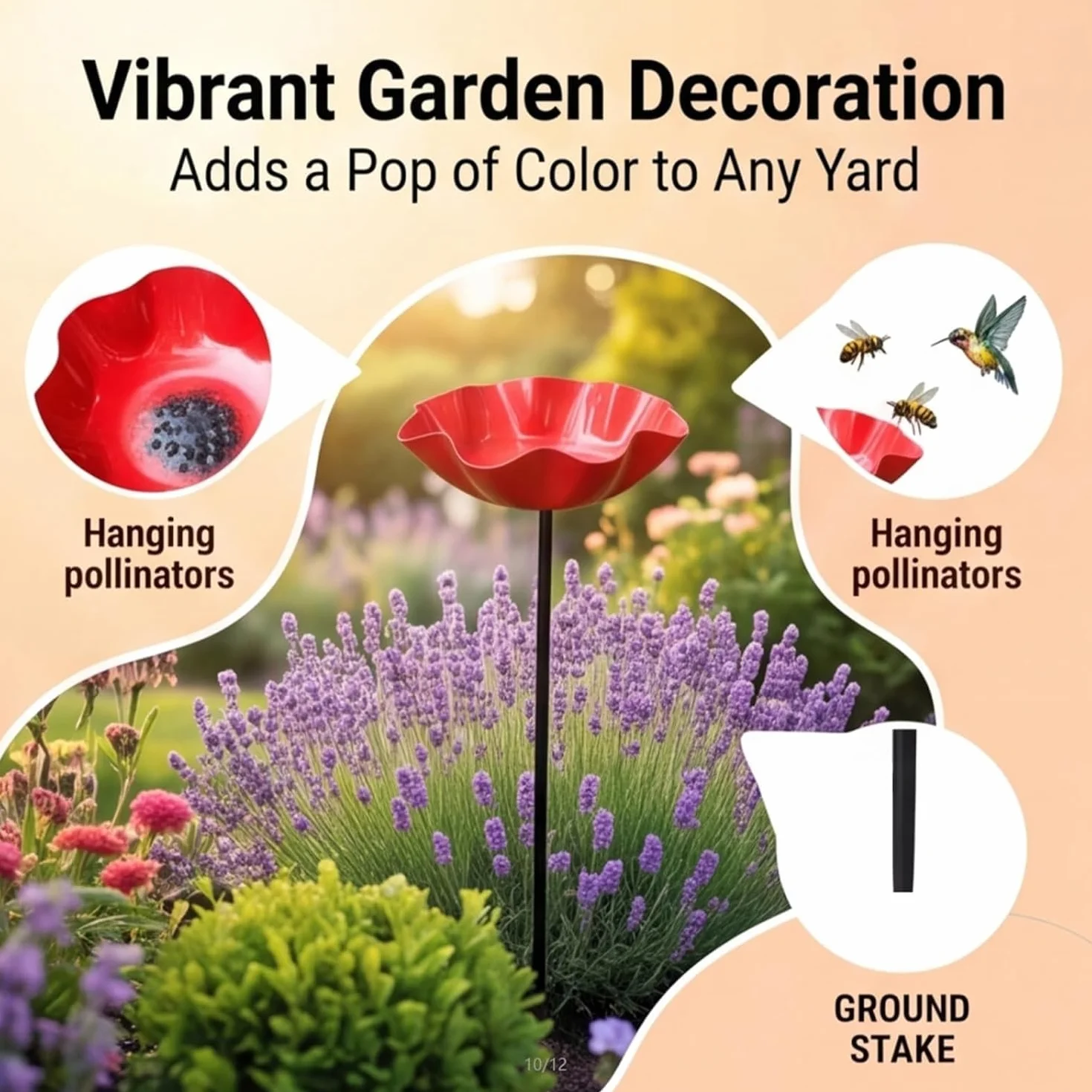 Bain d'oiseaux Extérieur Vasque de Jardin Pied Mangeoire Oiseaux Abreuvoir Alimentation Abri