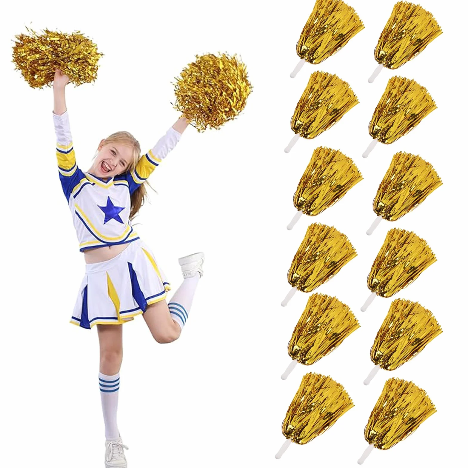 Cheerleading Pom Poms Sport Cheers Ball 12 Pièces