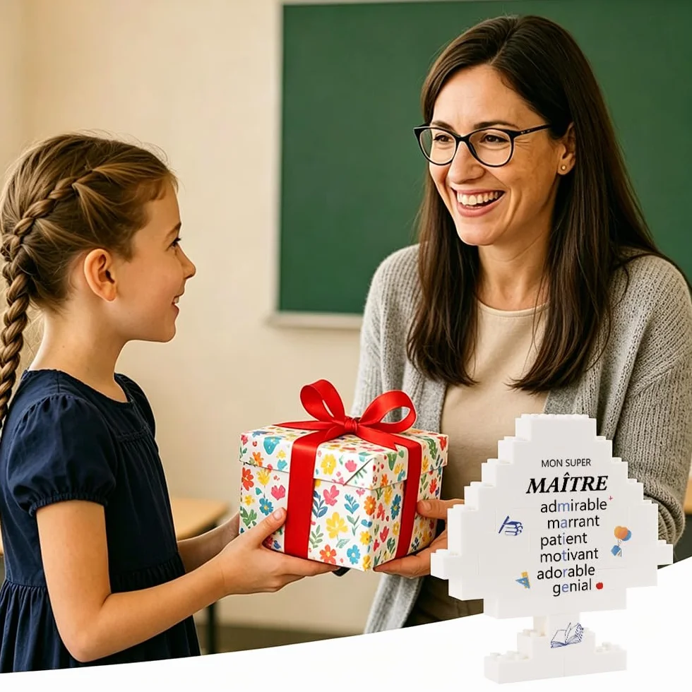 Plaque Décorative en Forme de Puzzle pour Maître d'École, Cadeau Original Fin d'Année
