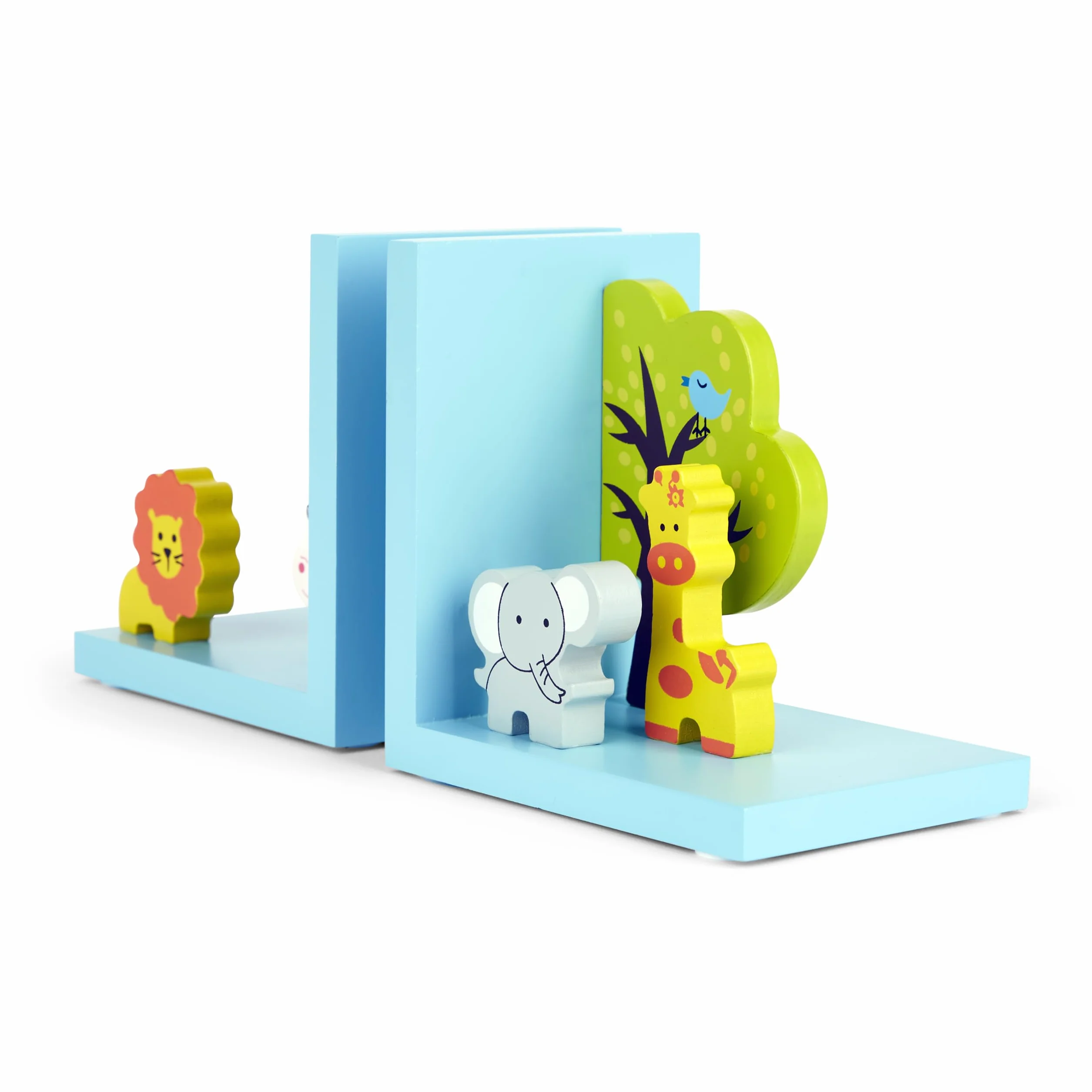 Serre Livres Enfants Animal Jungle Safari 3D en Bois pour Chambre de bébé