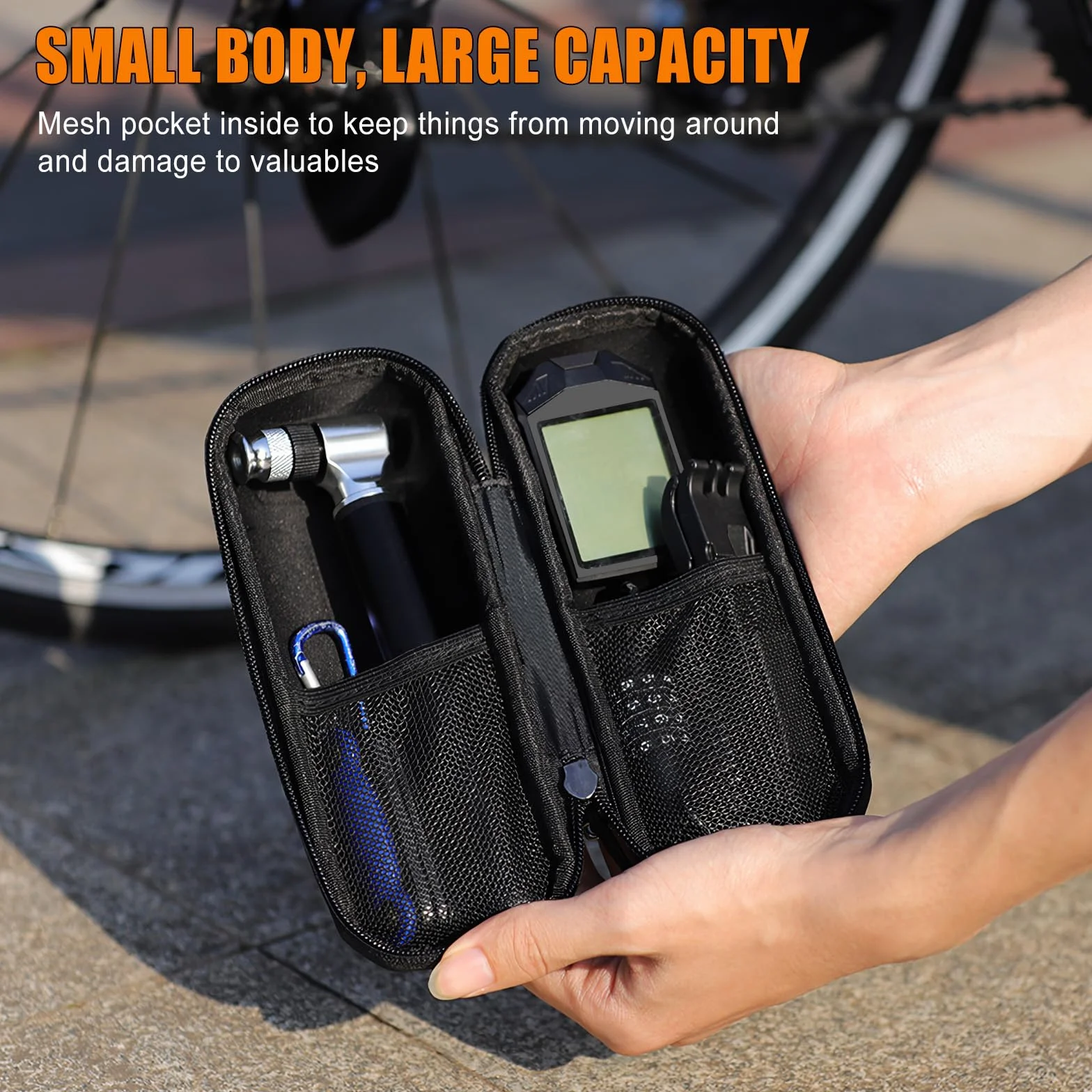 Sac à Outils de Vélo pour Porte Bouteille d'eau, Sac de Rangement, Noir
