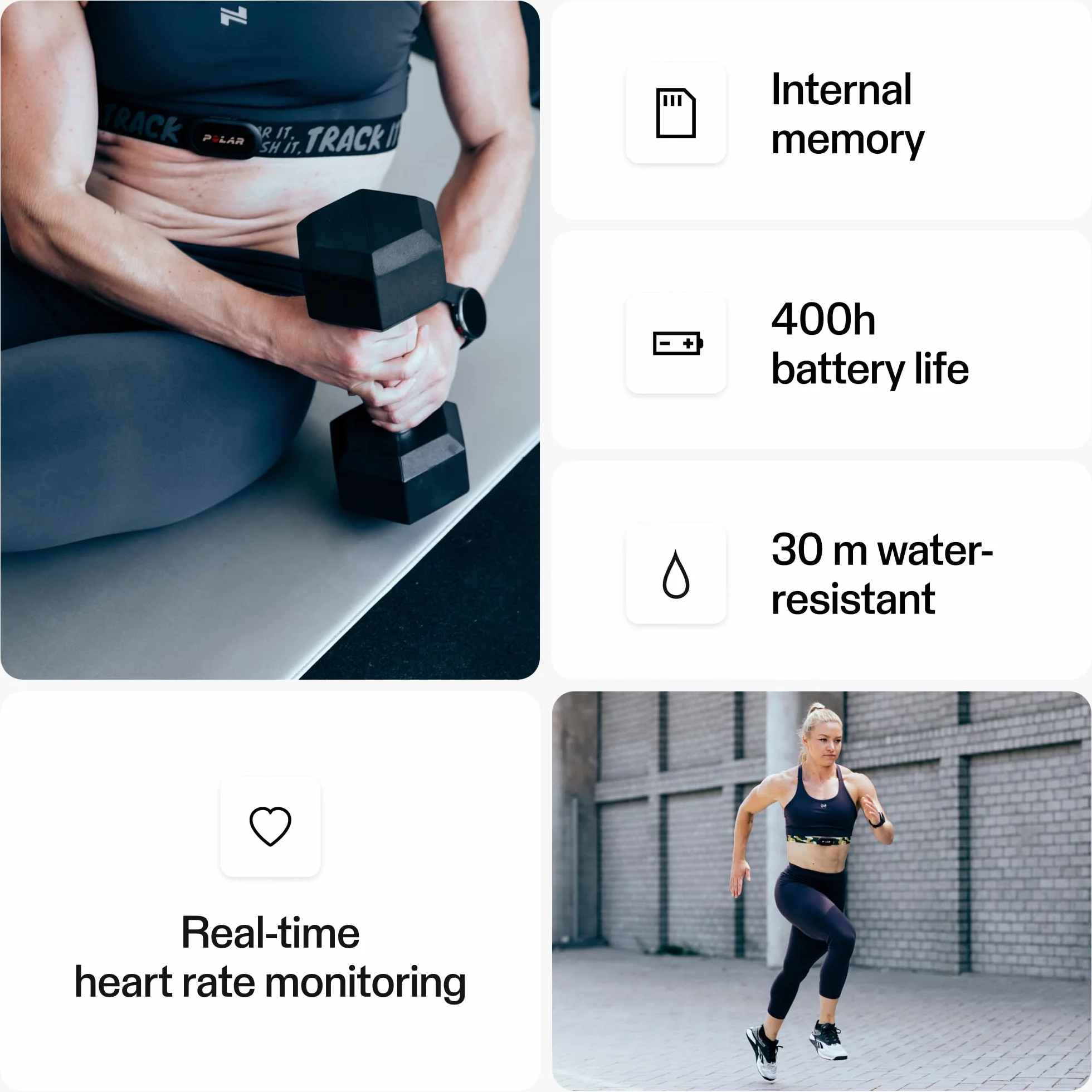 Polar H10 Heart Rate Sensor – Ant+ & Bluetooth, ECG/EKG Accuracy, HRV Tracking, Waterproof, Machine-Washable Strap, Comfortable Fit, Replaceable Battery, Sports & Gym Compatible