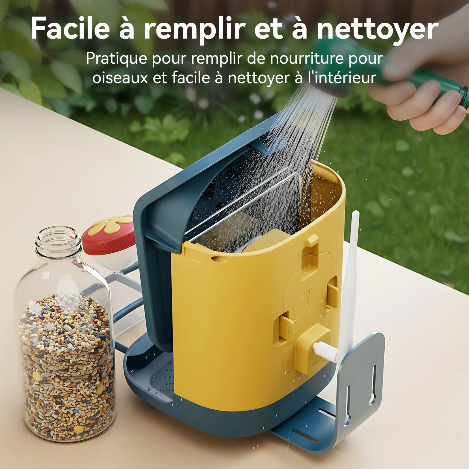 Mangeoire à Oiseaux Caméra 2K Solaire WiFi 2,4/5 GHz Vision Nocturne Couleur Identification IA 10 000 Espèces IP65